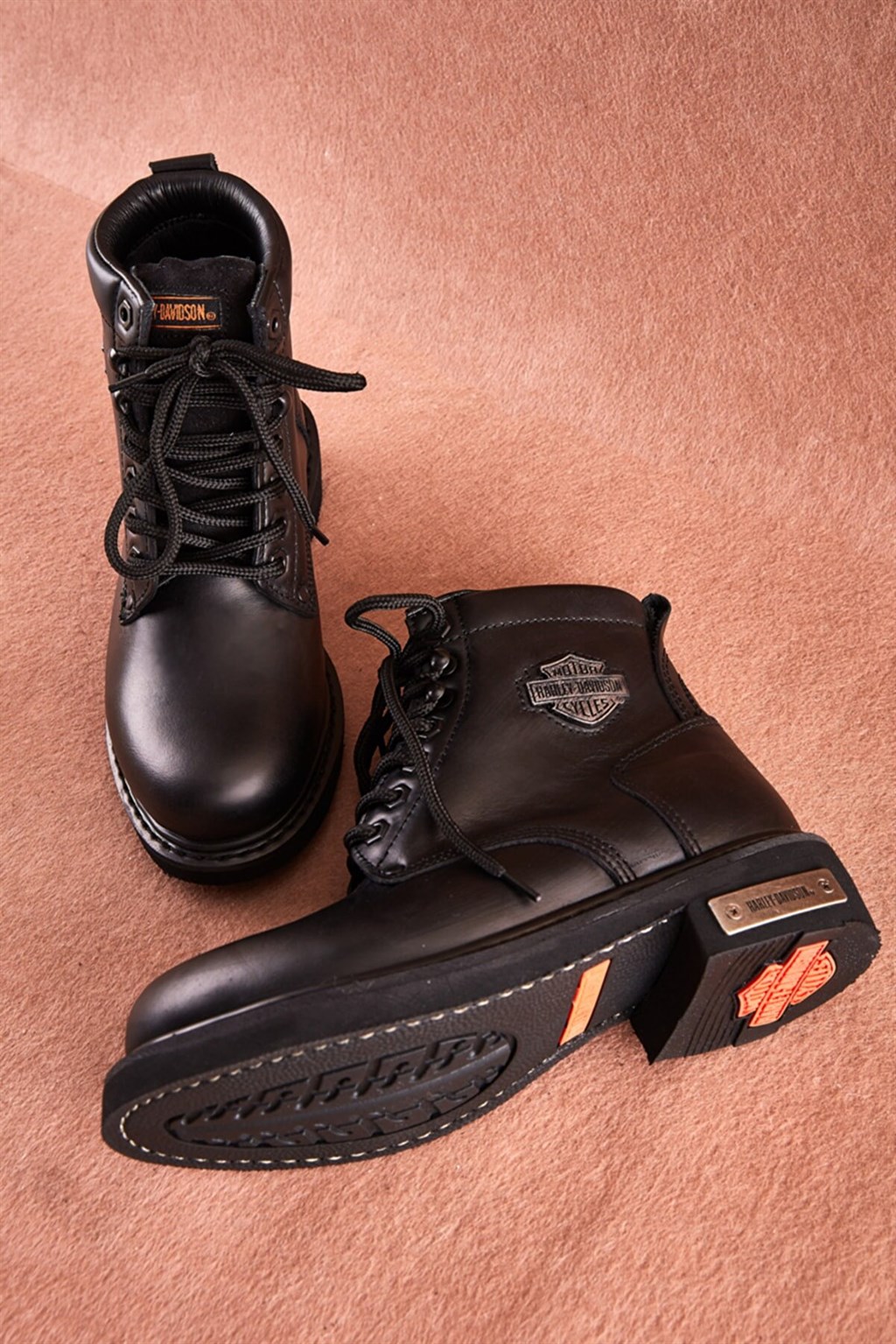 Harley Davidson Gibson Black Yağlı Hakiki Deri Erkek Bot