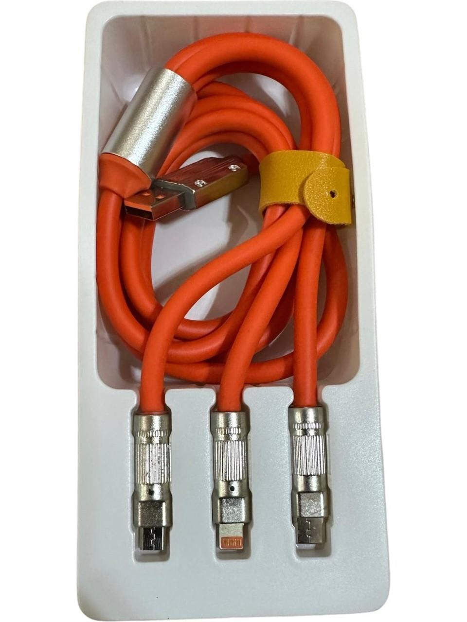 3 Başlıklı 120W Hızlı Şarj Kablosu Tümtelefonlara Uyumlu