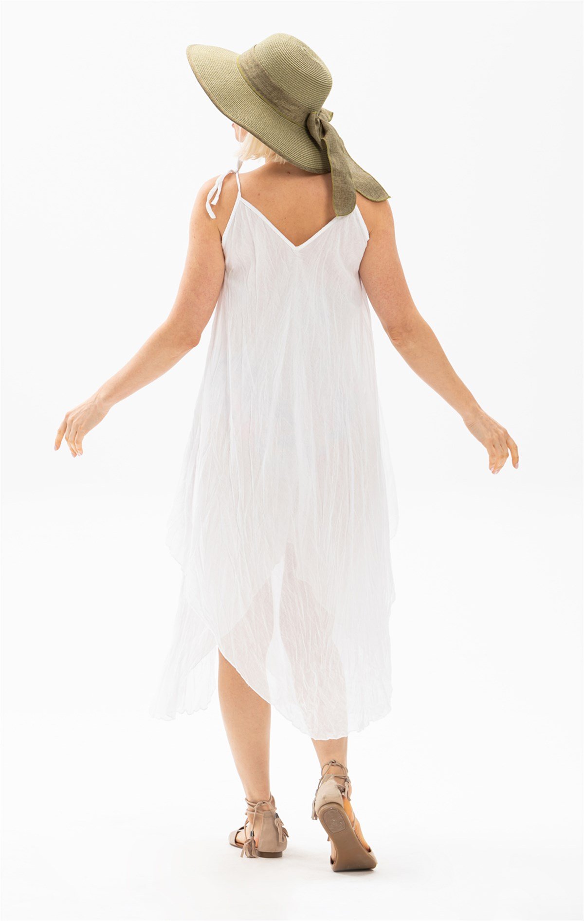 Afrodit Vual Elbise Beyaz