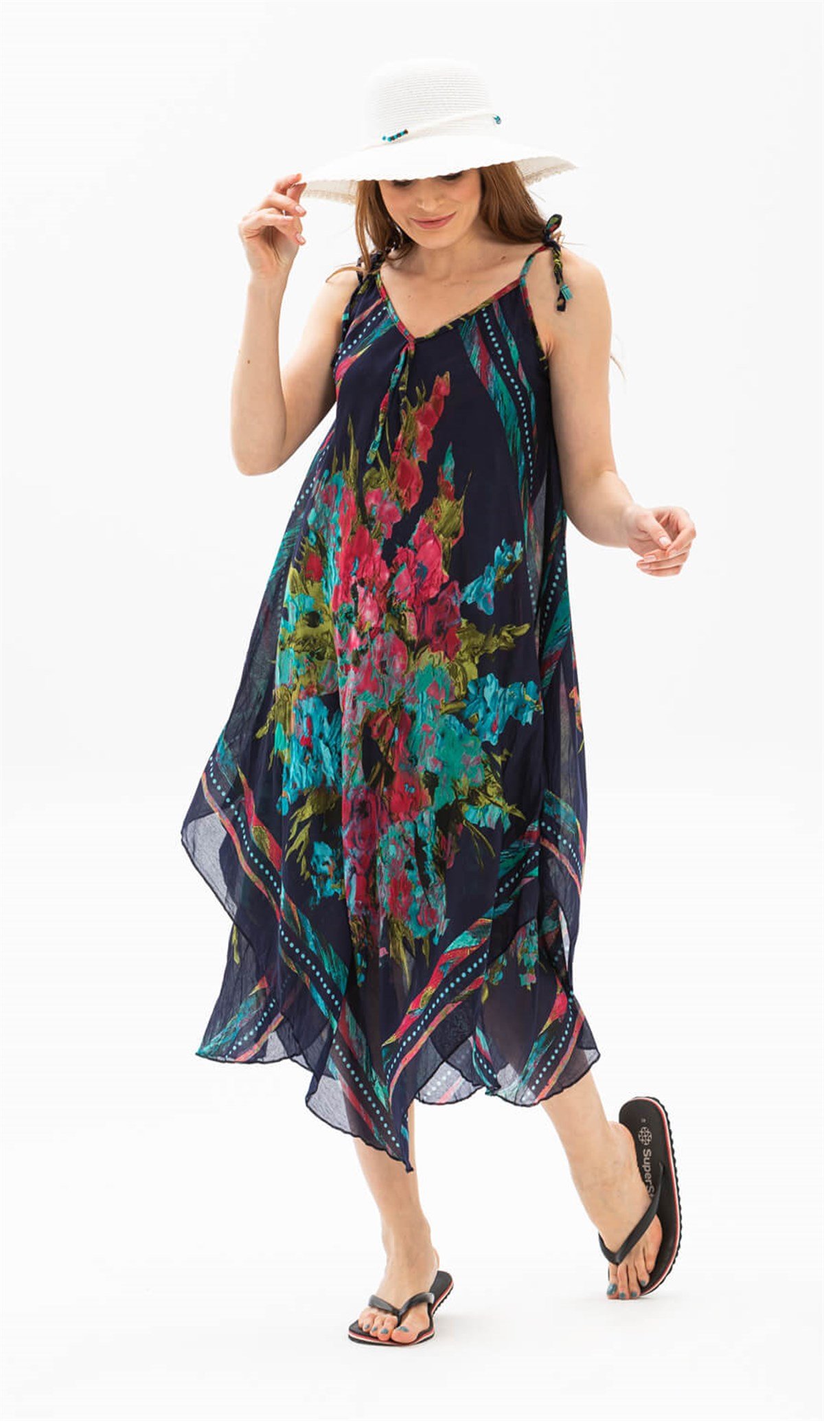 Afrodit Vual Elbise Lacivert