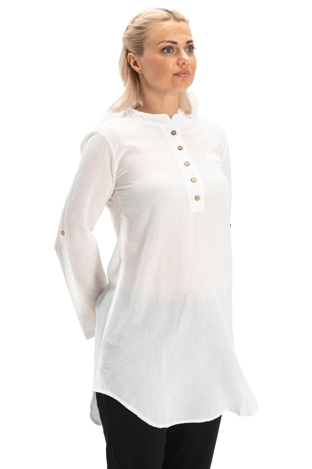 Akasya Şile Bezi Tunik Beyaz Byz