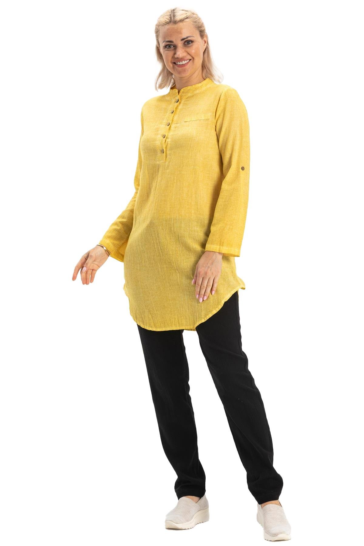 Akasya Şile Bezi Tunik Sarı Sarı