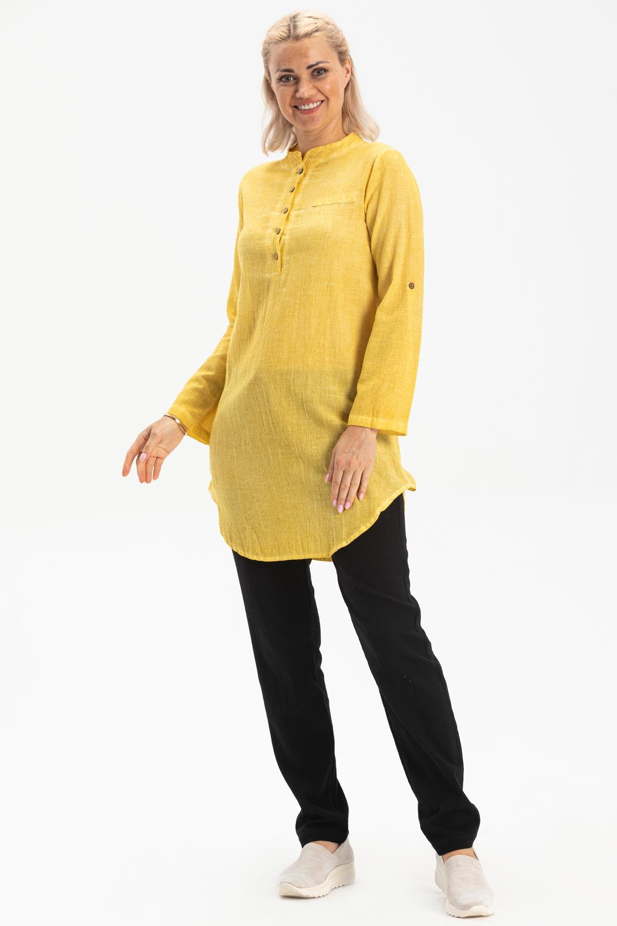 Akasya Şile Bezi Tunik Sarı Sarı