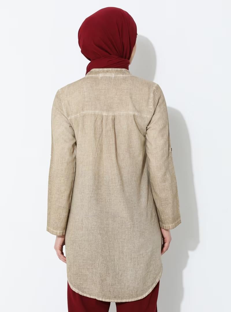 Akasya Şile Bezi Tunik Toprak Tprk