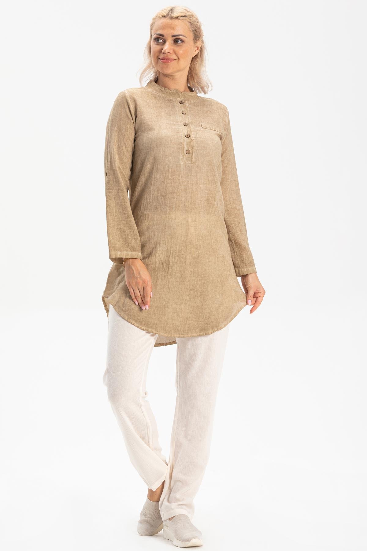 Akasya Şile Bezi Tunik Toprak Tprk