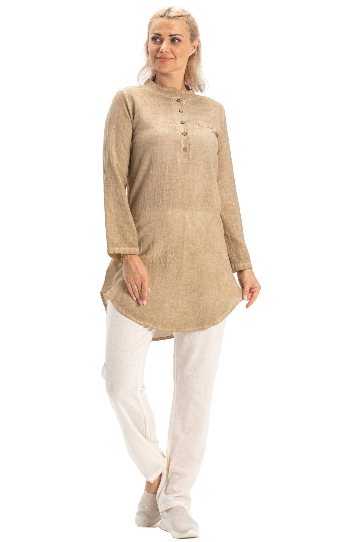 Akasya Şile Bezi Tunik Toprak Tprk