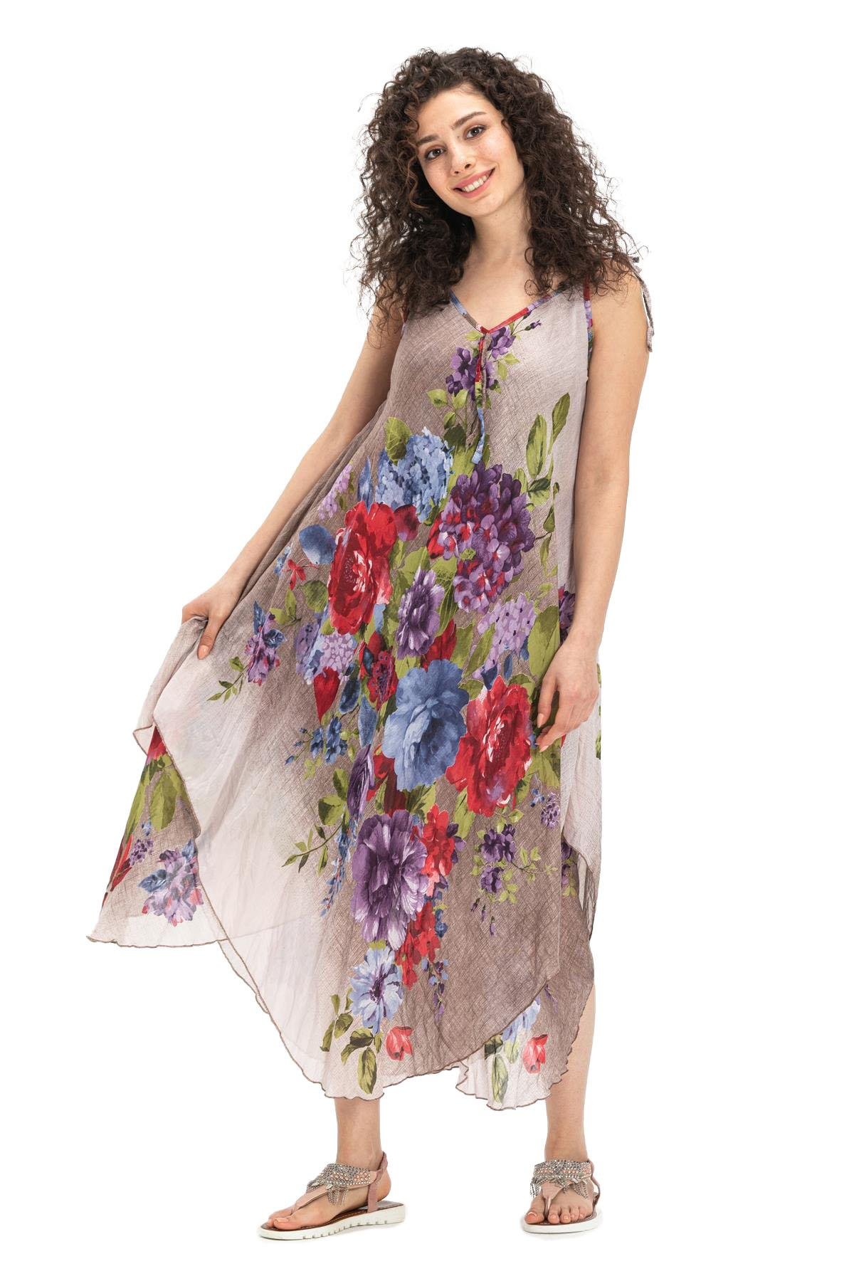 Askılı Vual Afrodit Midi Boy Elbise Gri 6132