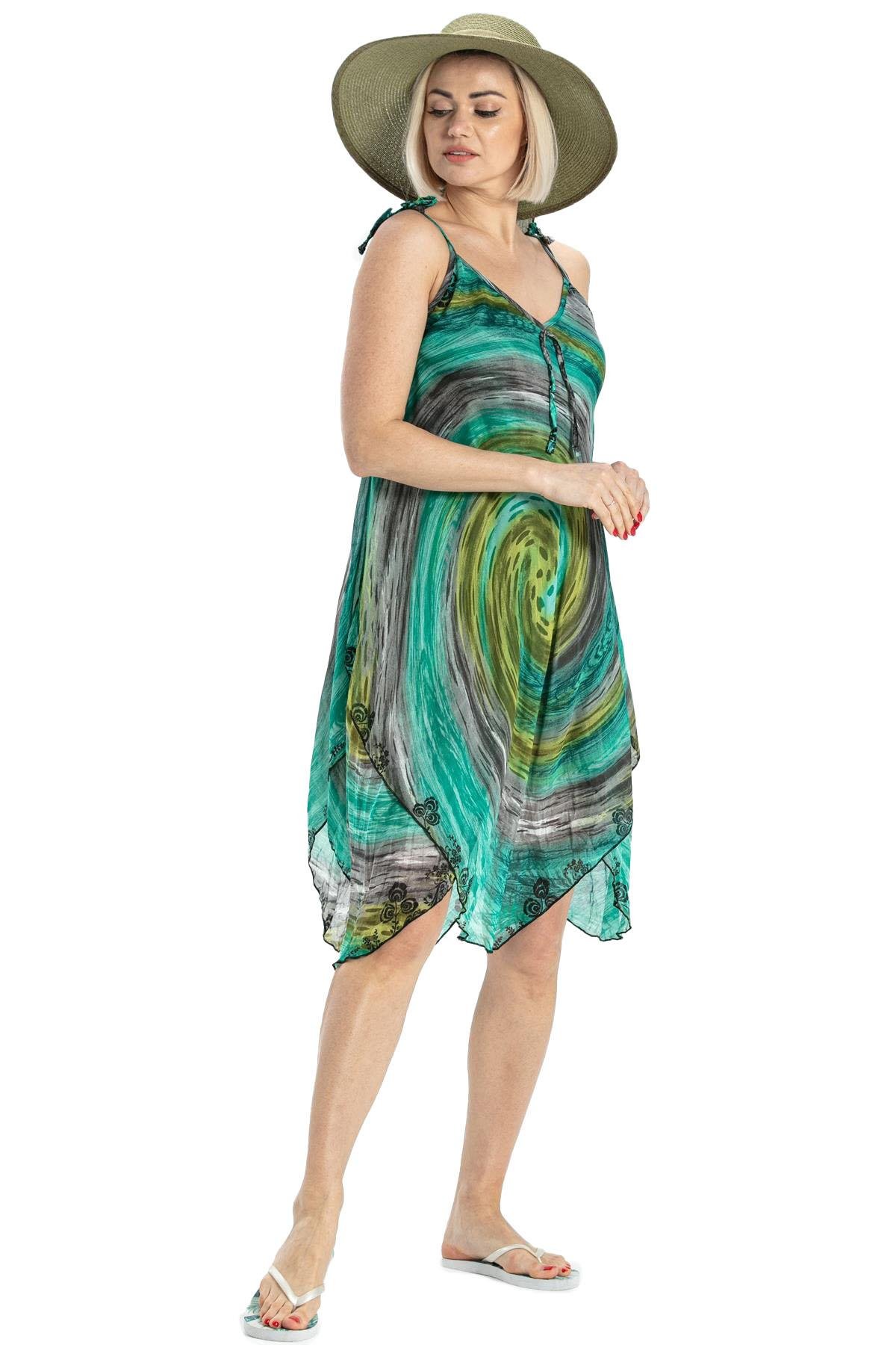 Strappy Voile Afrodit Midi Dress Green