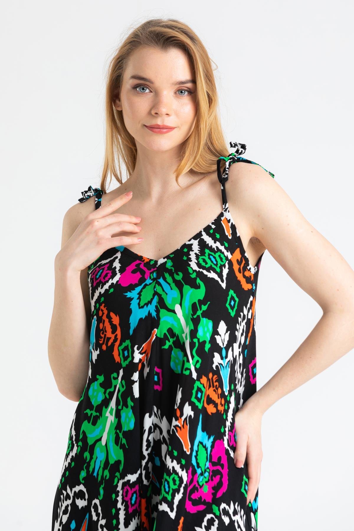 Askılı Vual Selin Tulum Etnik Siyah Etnk syh