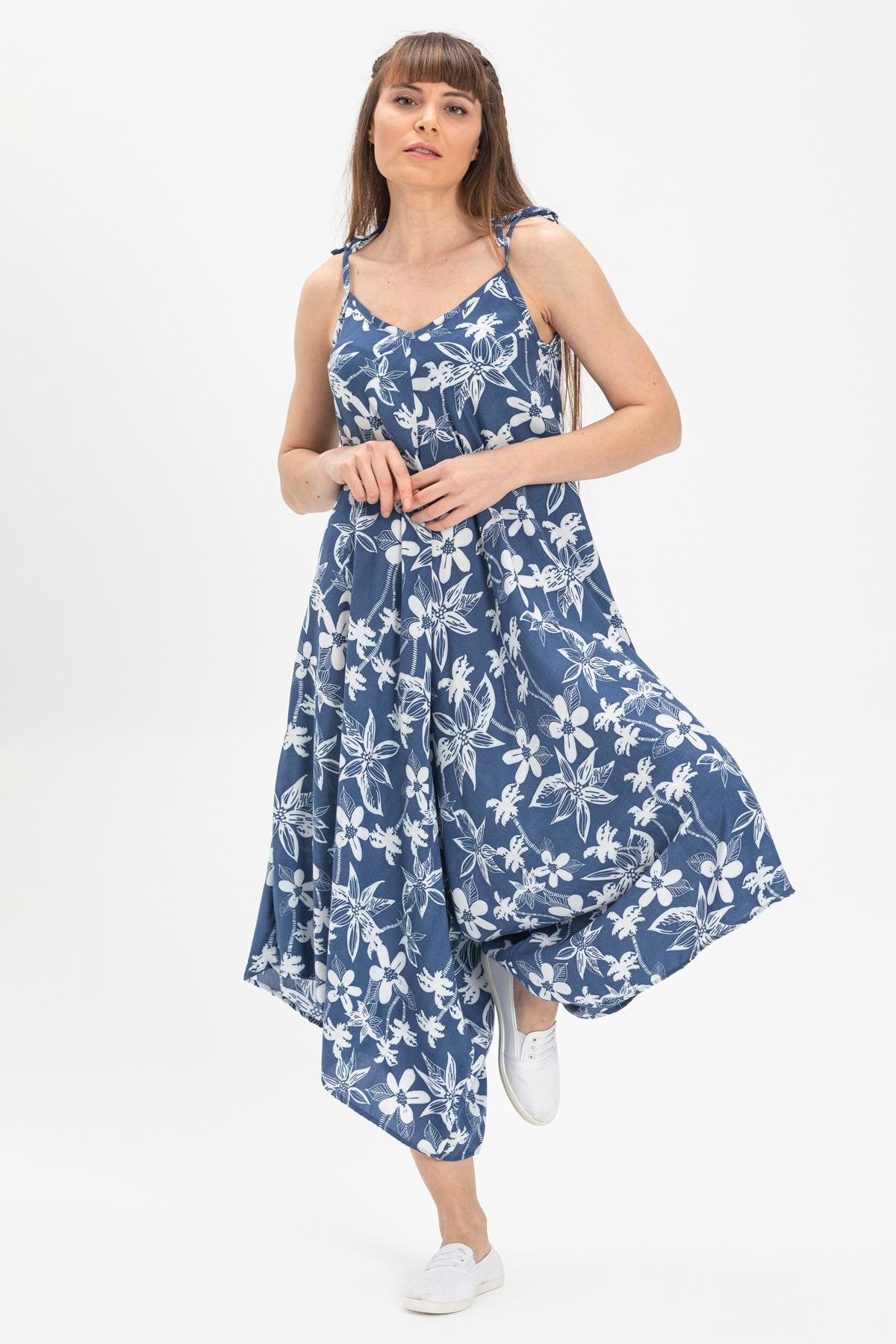 Askılı Vual Selin Tulum Mavi mv