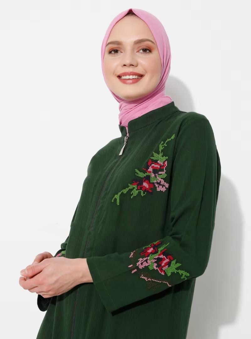 Ayşenur Şile Bezi Ferace Yeşil Ysl