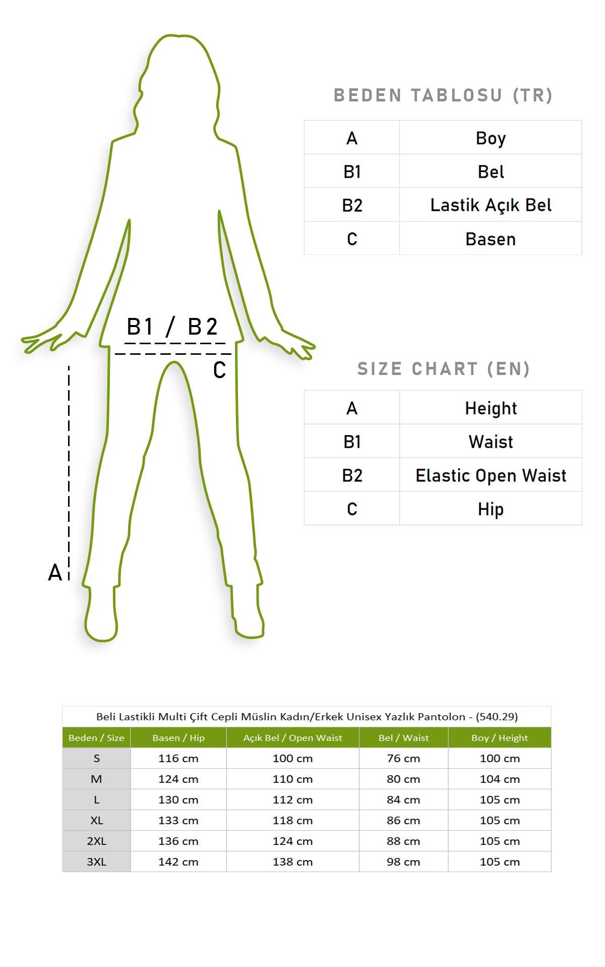 Beli Lastikli Multi Çift Cepli Müslin Kadın/Erkek Unisex Yazlık Pantolon Vizon Vzn