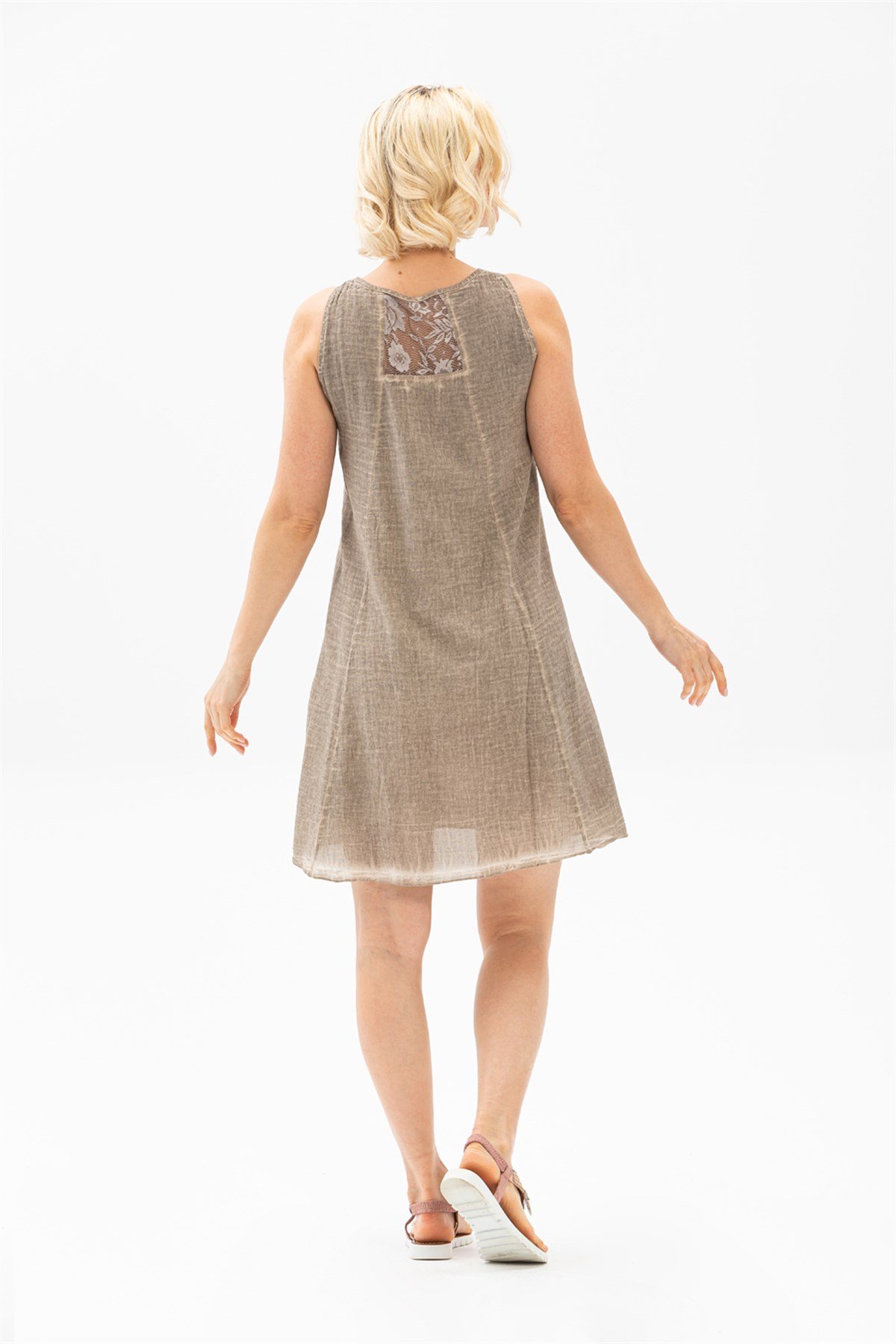 Beliz Şile Bezi Elbise Vizon