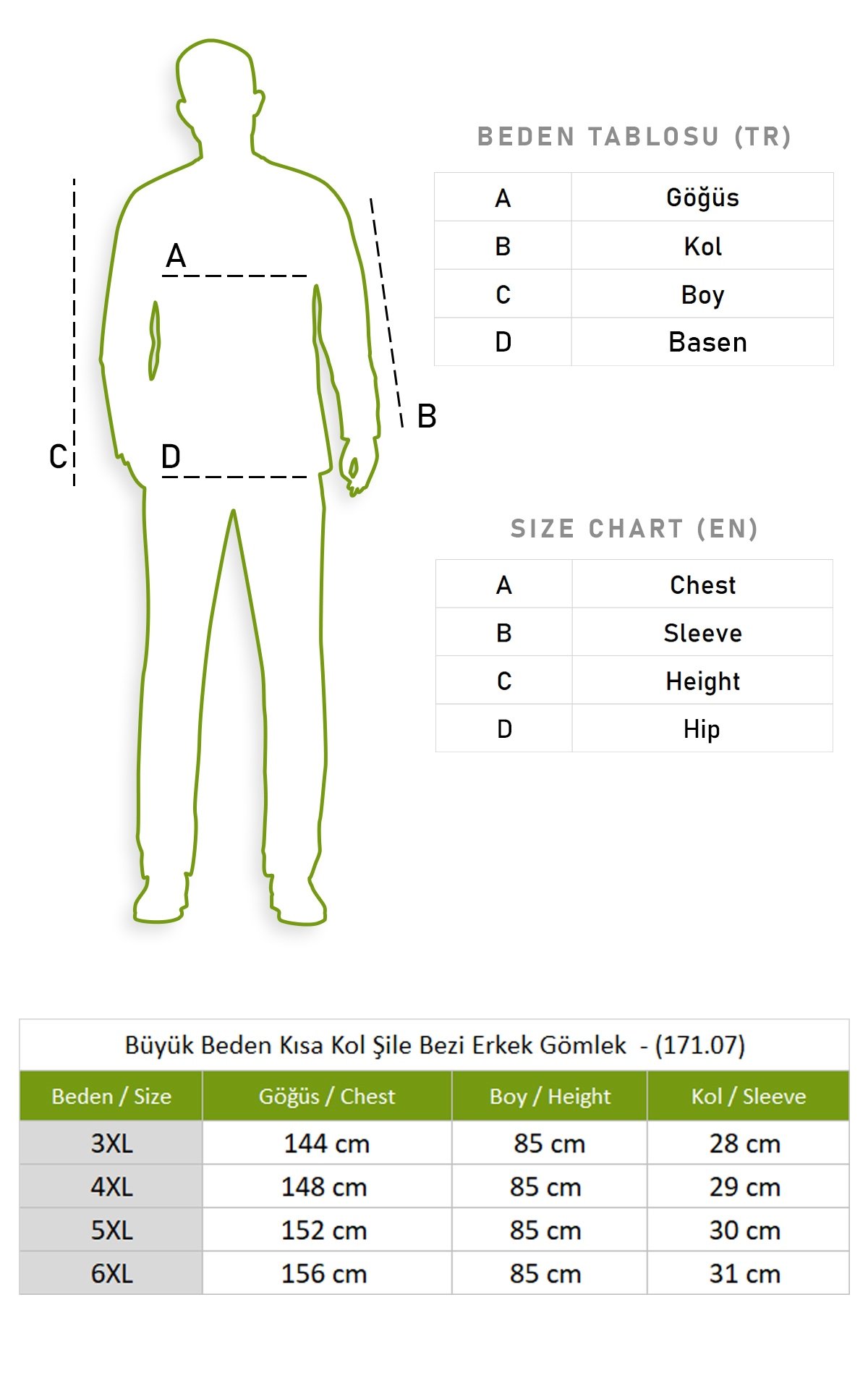 Büyük Beden Kısa Kol Şile Bezi Erkek Gömlek Petrol Ekose 3040