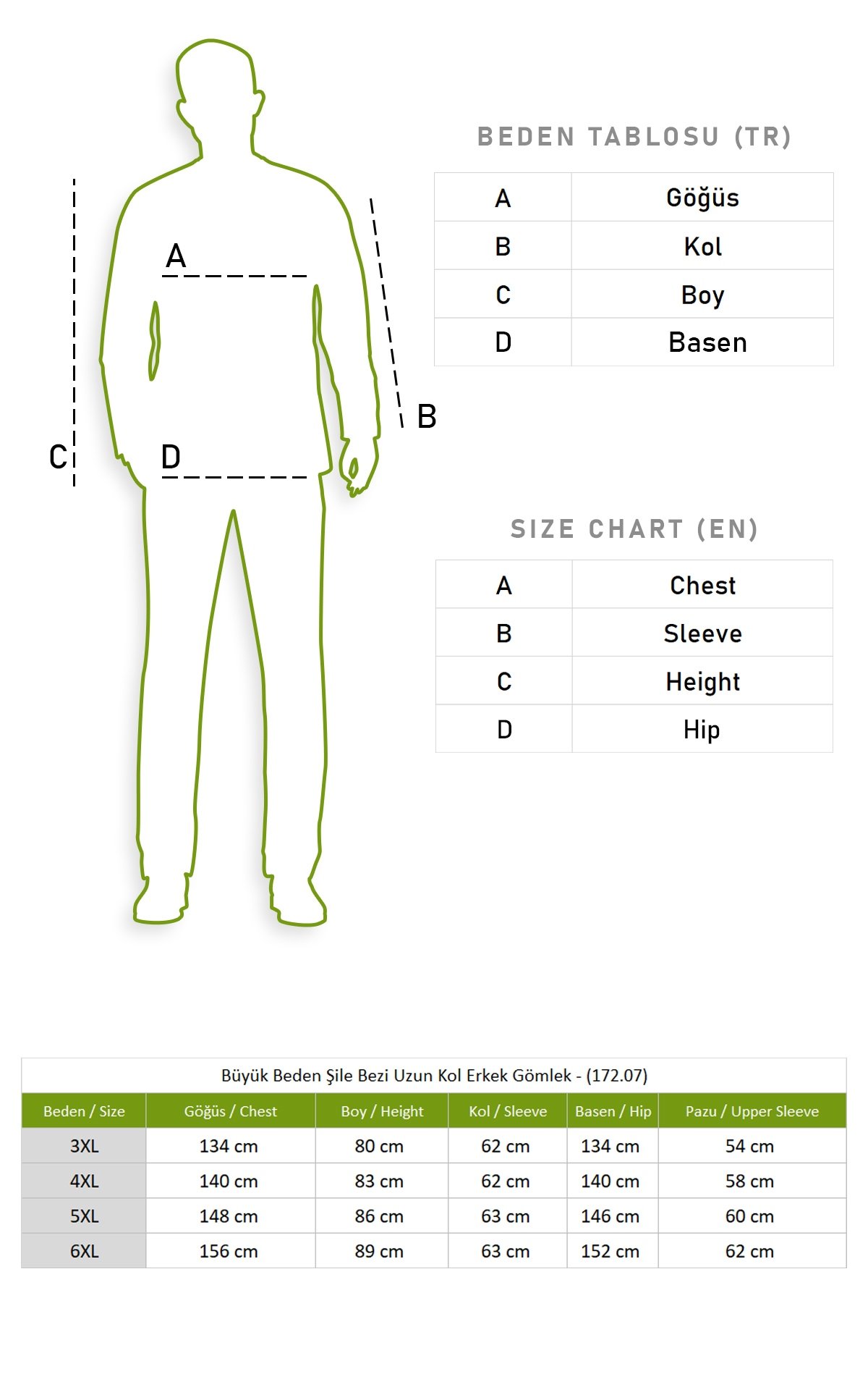 Büyük Beden Şile Bezi Uzun Kol Erkek Gömlek Beyaz 3001