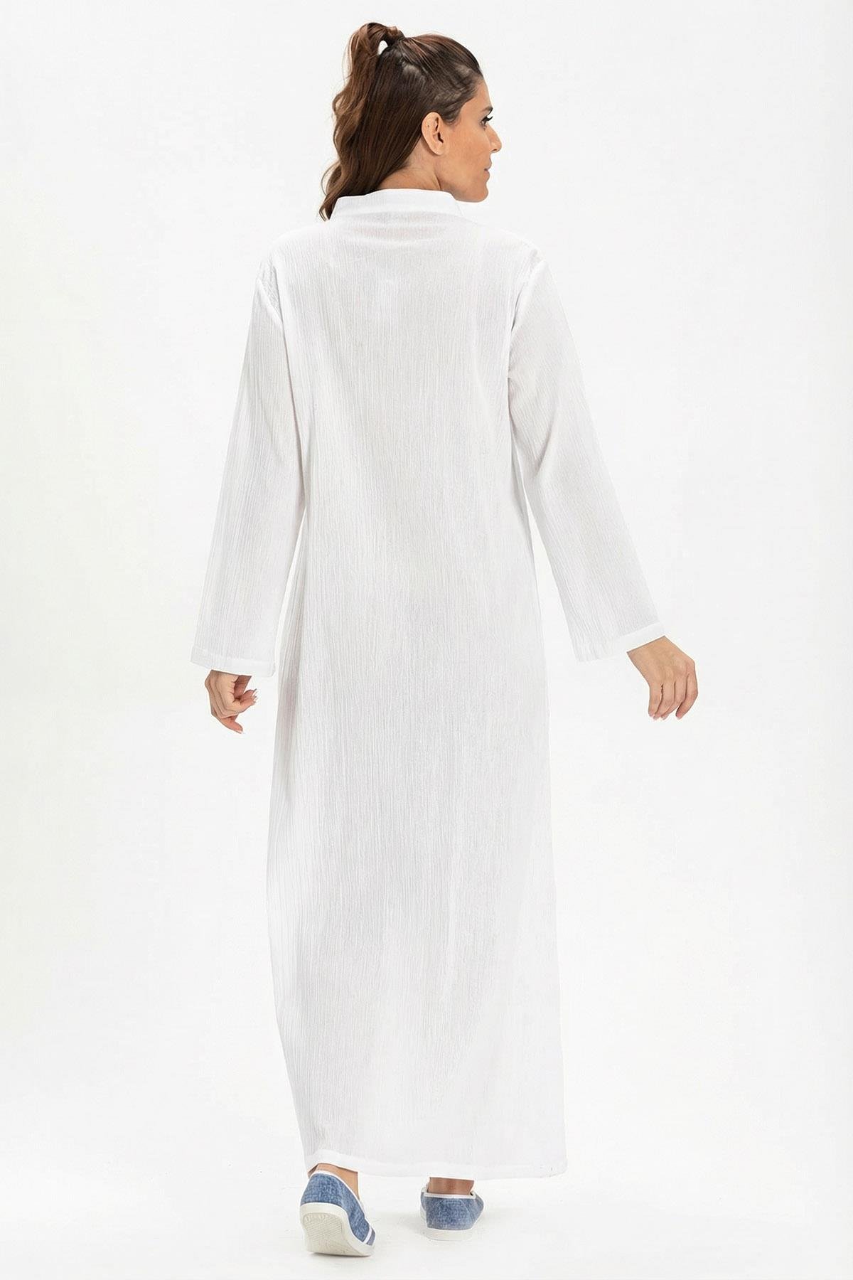 Cemre Şile Bezi Mevsimlik Ferace Beyaz Byz