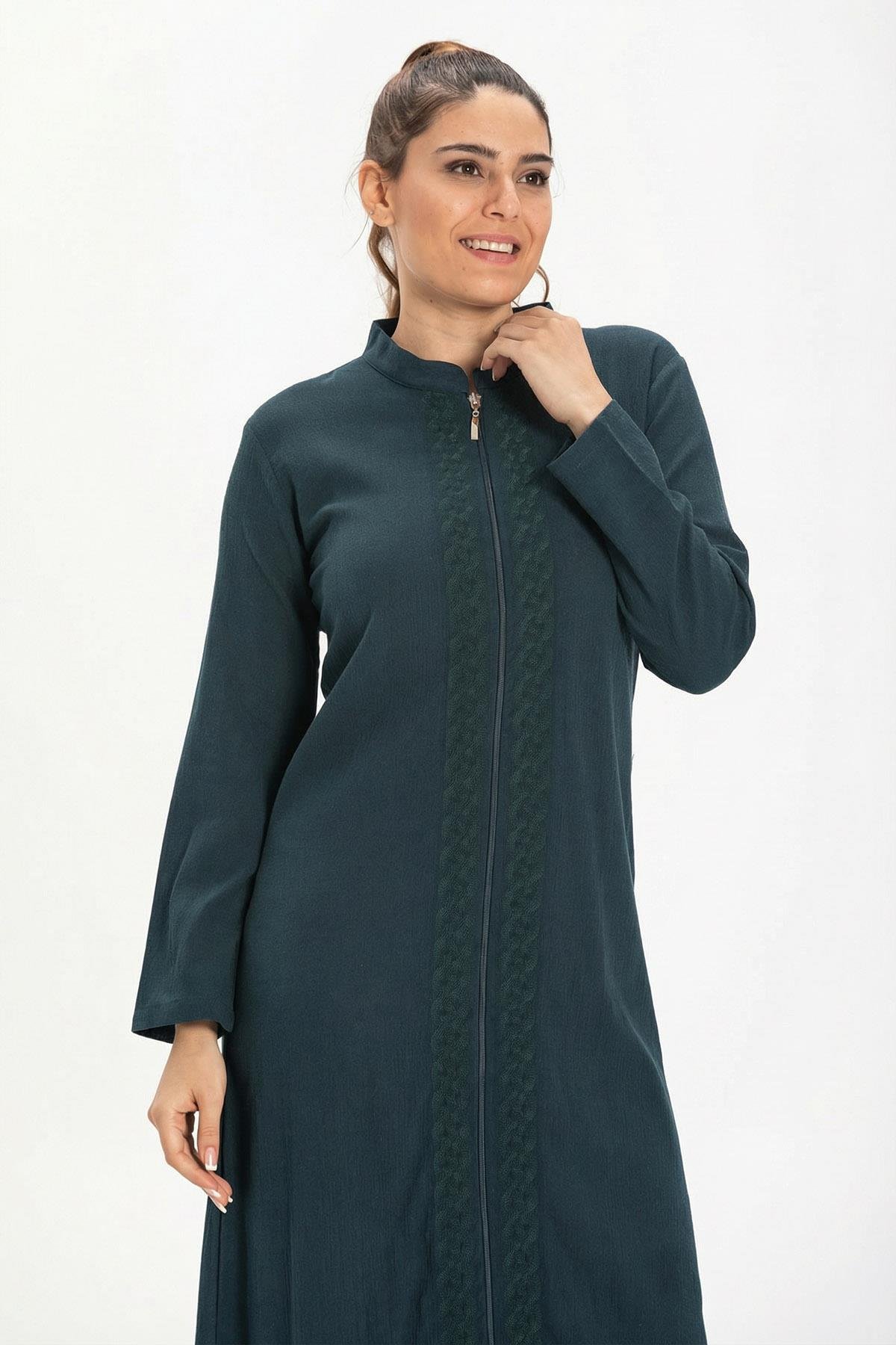 Cemre Şile Bezi Mevsimlik Ferace Petrol Ptrl