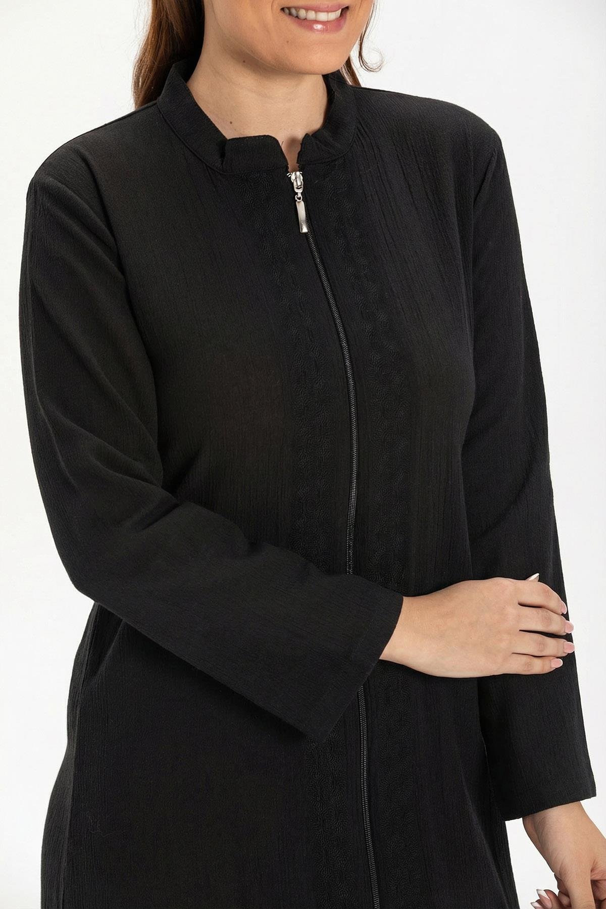 Cemre Şile Bezi Mevsimlik Ferace Siyah Syh