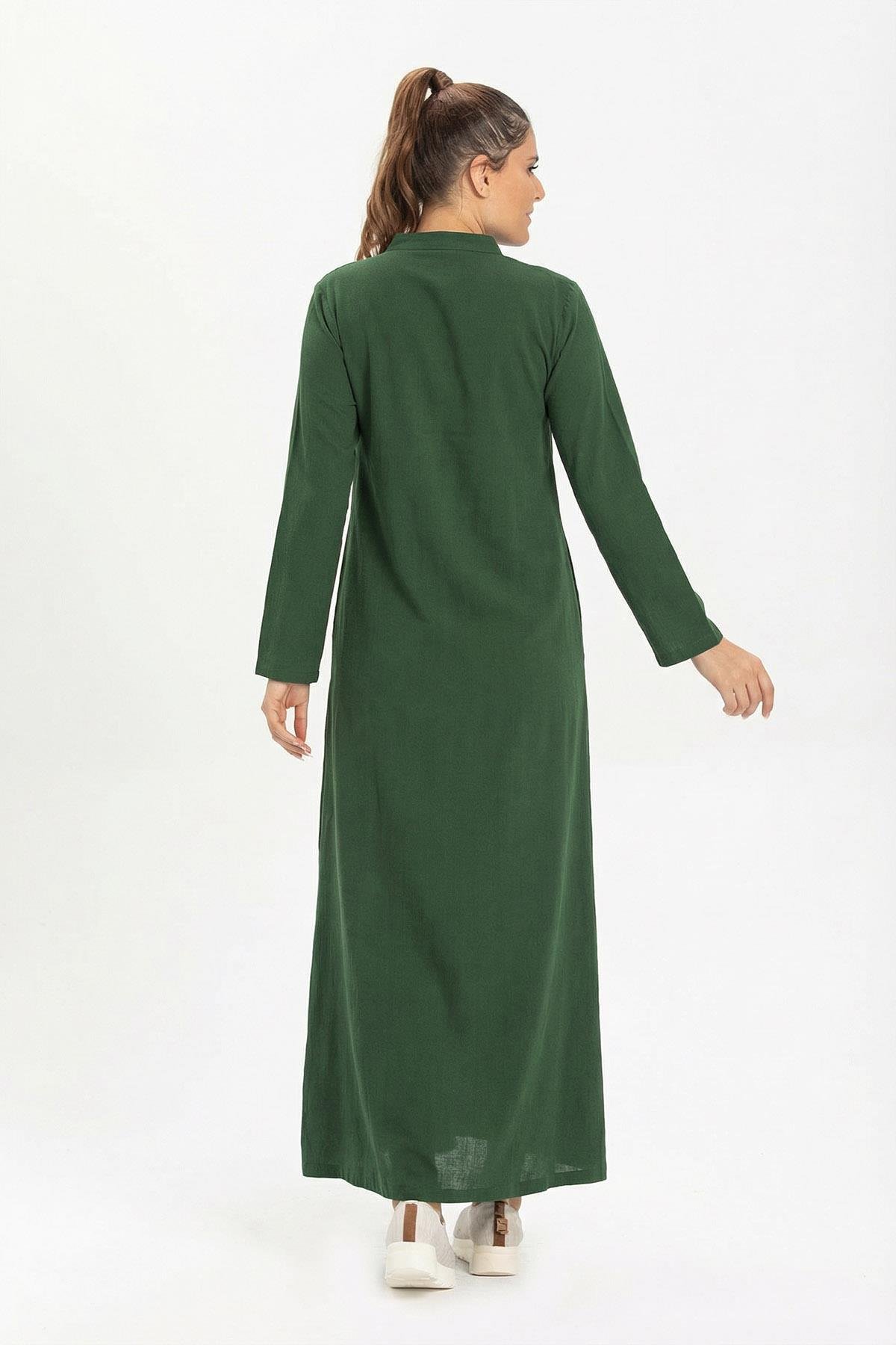 Cemre Şile Bezi Mevsimlik Ferace Yeşil Ysl