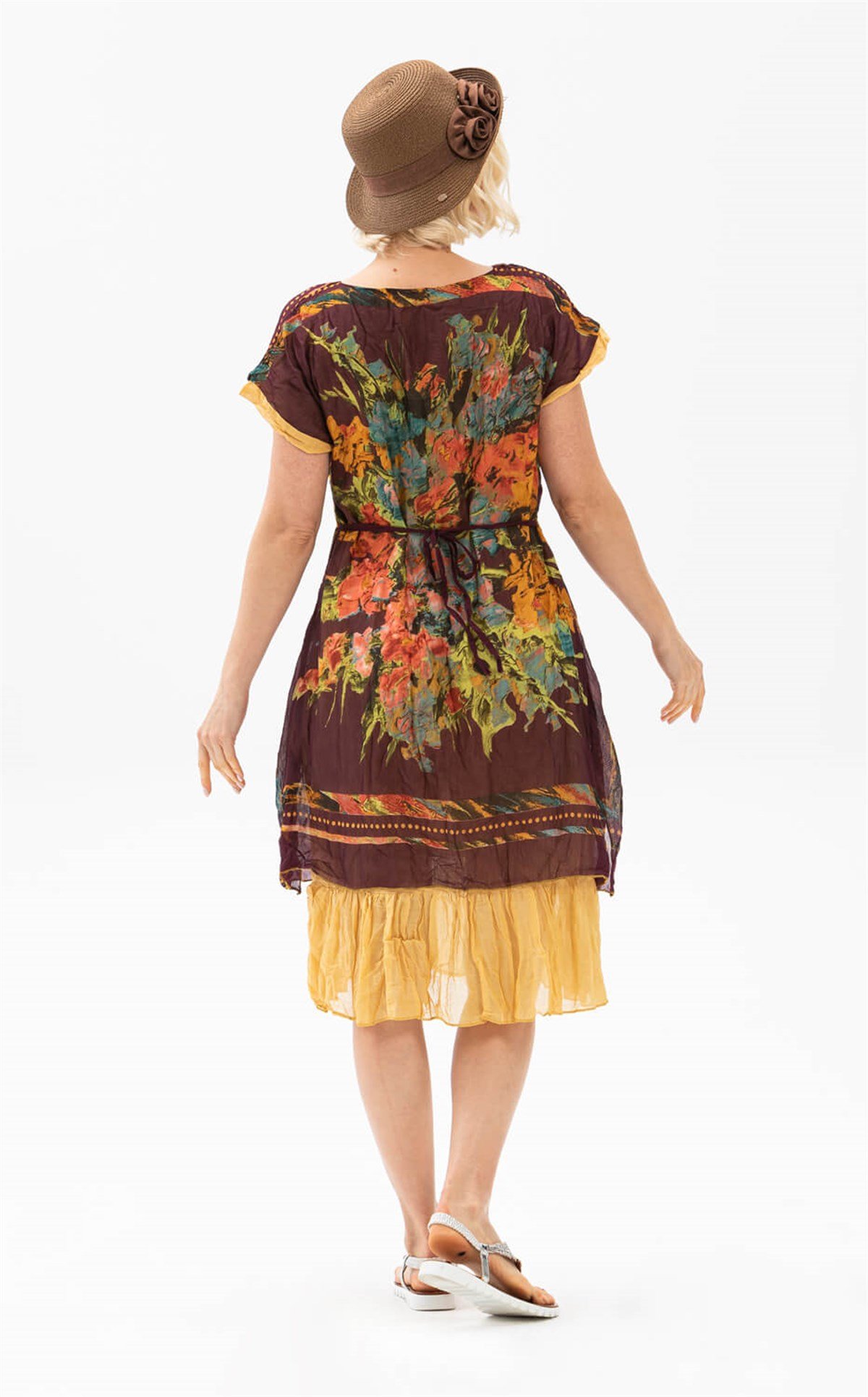 Defne Vual Elbise Koyu Bordo