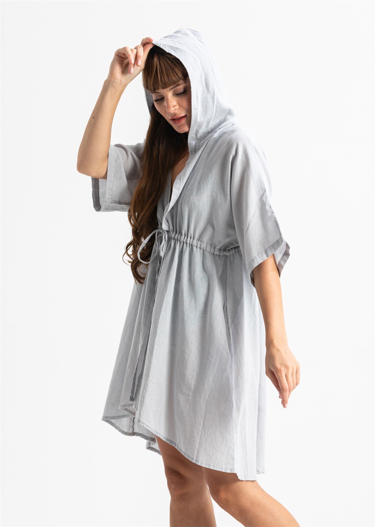 Duygu Şile Bezi Tunik Gri Gri