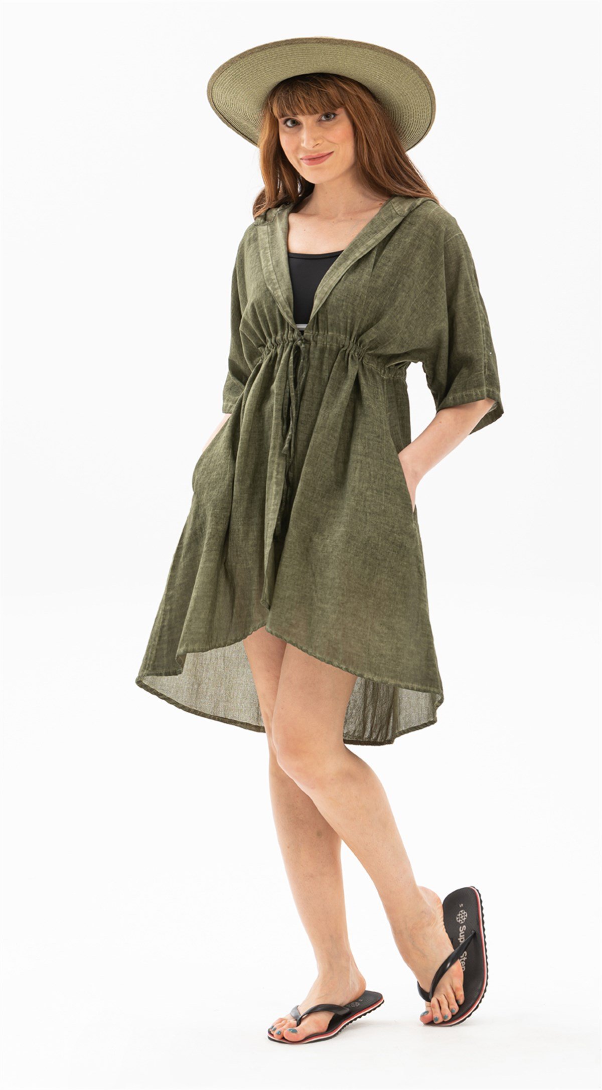 Duygu Şile Bezi Tunik Haki