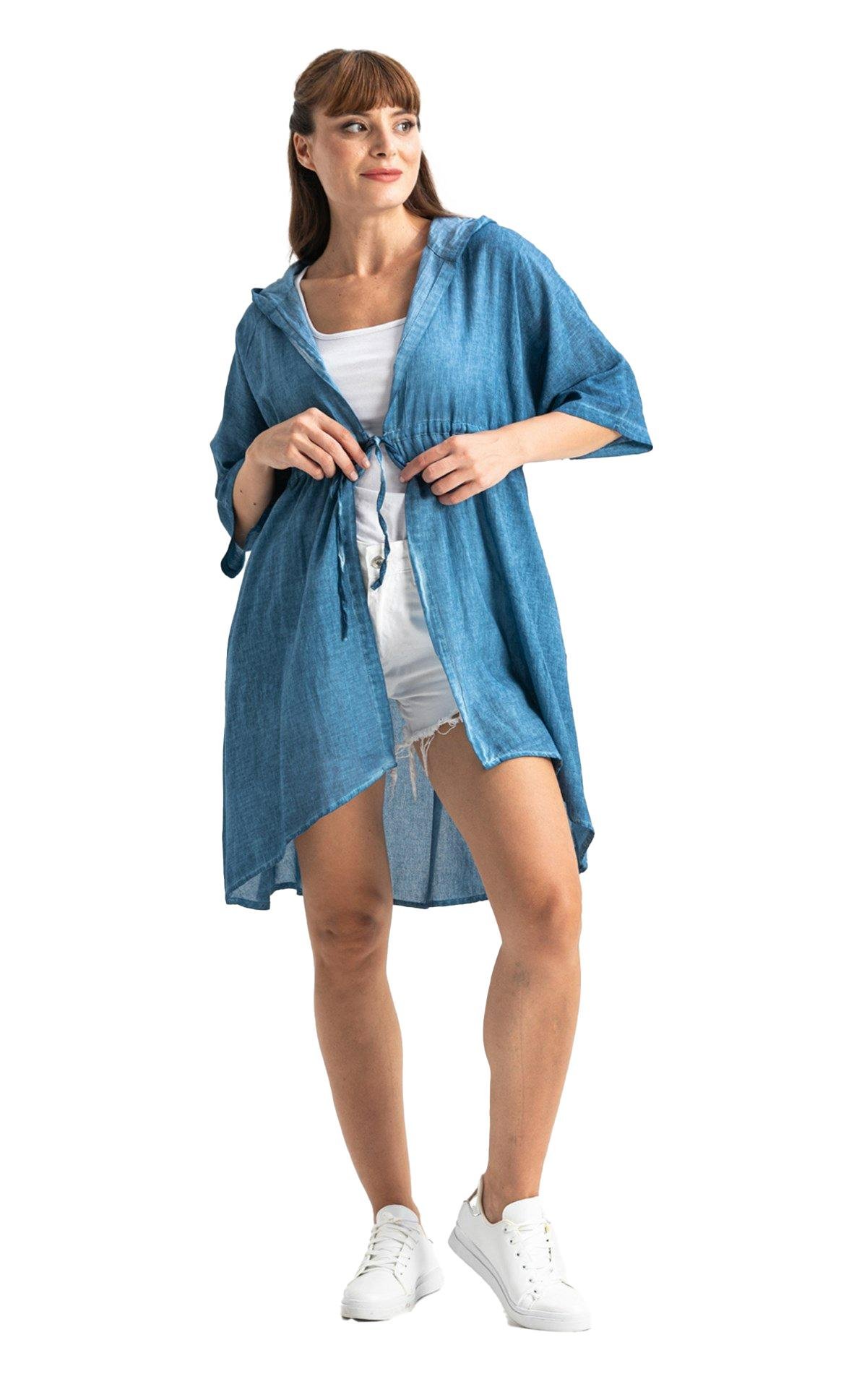 Duygu Şile Bezi Tunik Kot Mavi Ktmv