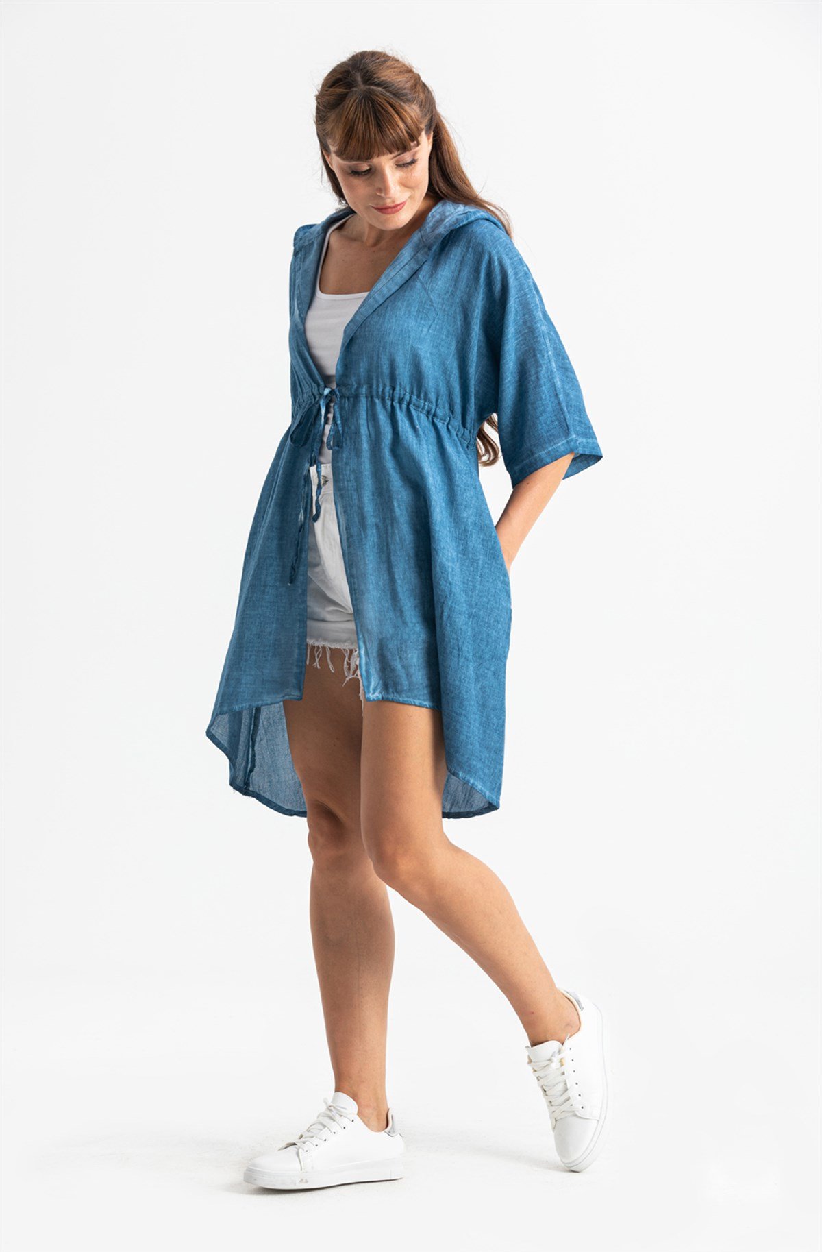 Duygu Şile Bezi Tunik Kot Mavi Ktmv