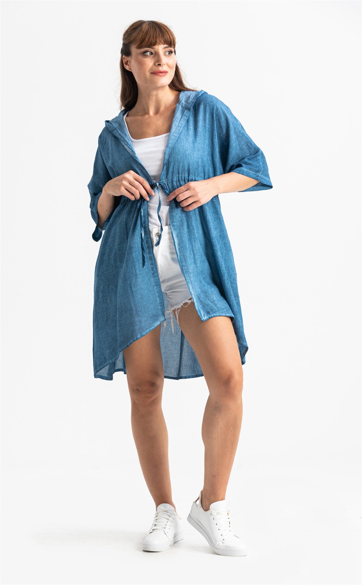 Duygu Şile Bezi Tunik Kot Mavi Ktmv