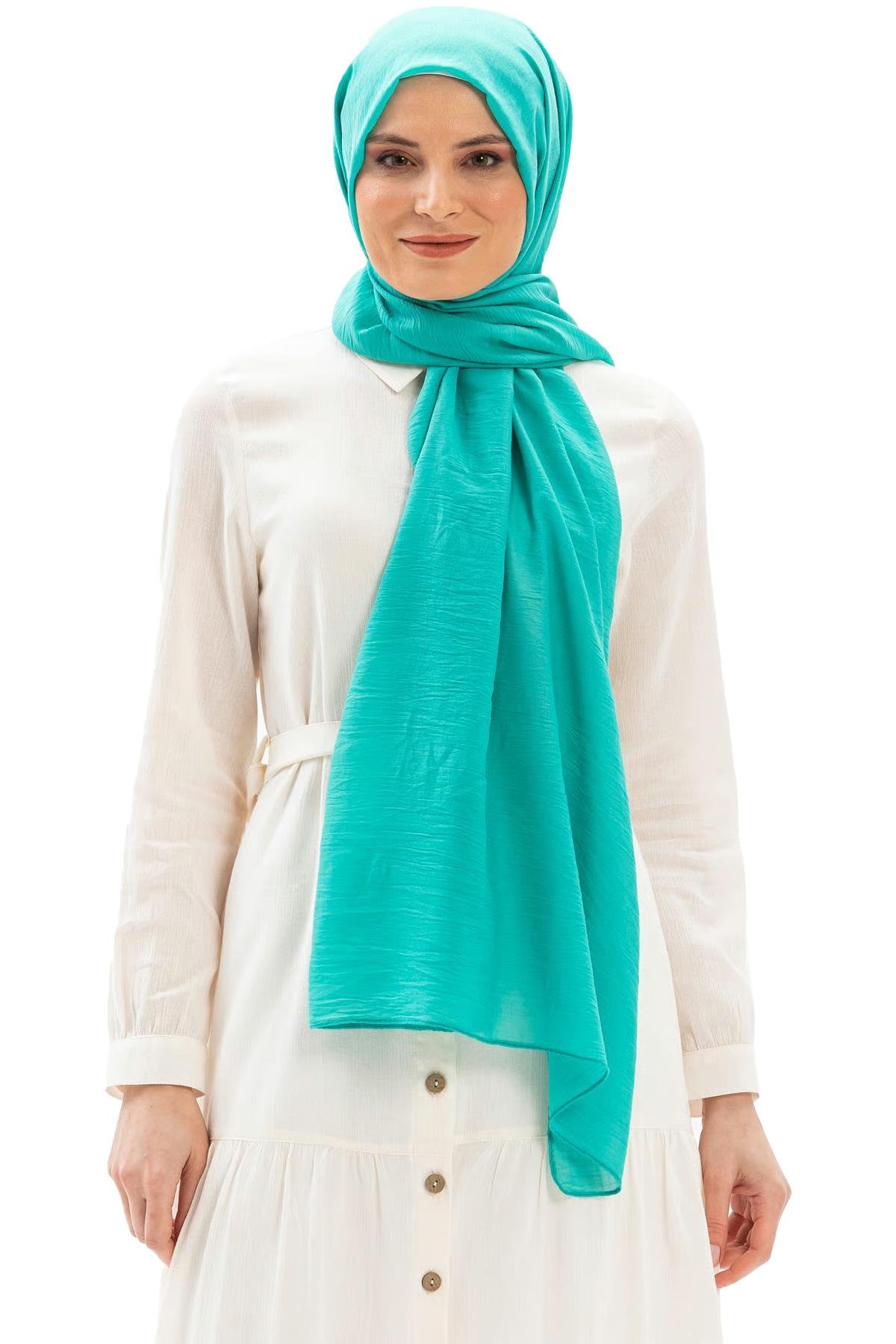 Düz Vual Kumaş Şal Nil Yeşili Nlysl