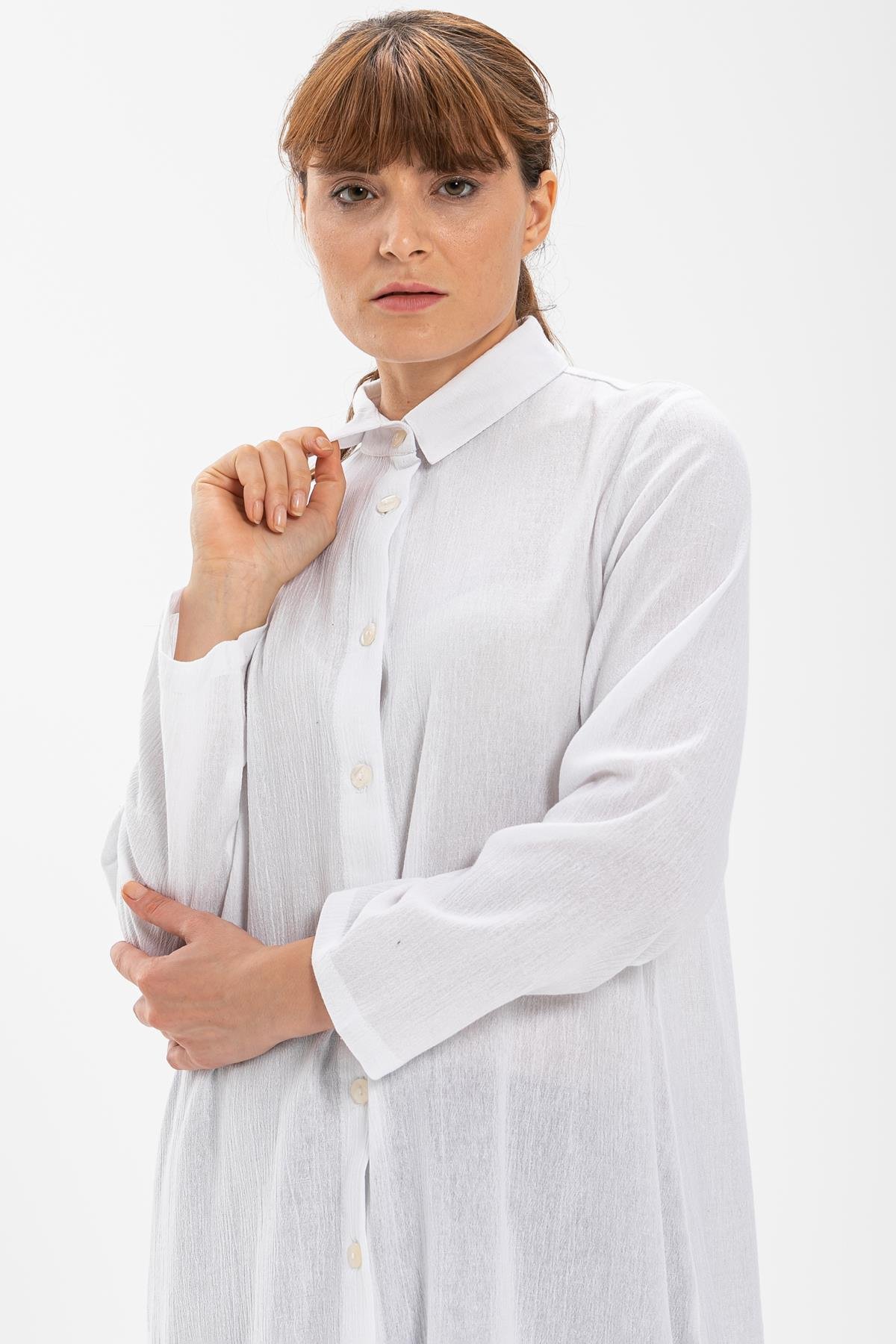 Edanur Şile Bezi Tunik Beyaz Byz