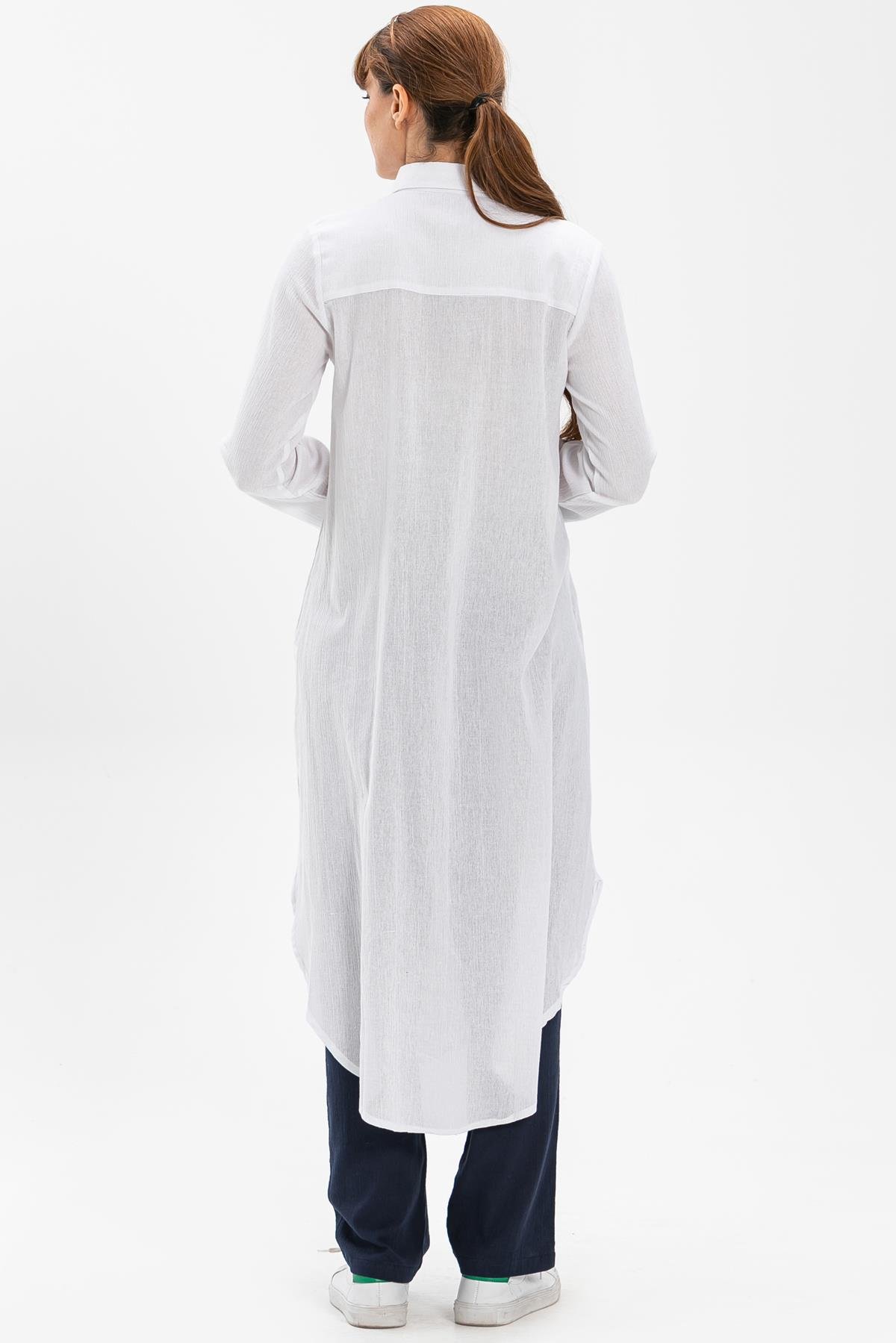 Edanur Şile Bezi Tunik Beyaz Byz