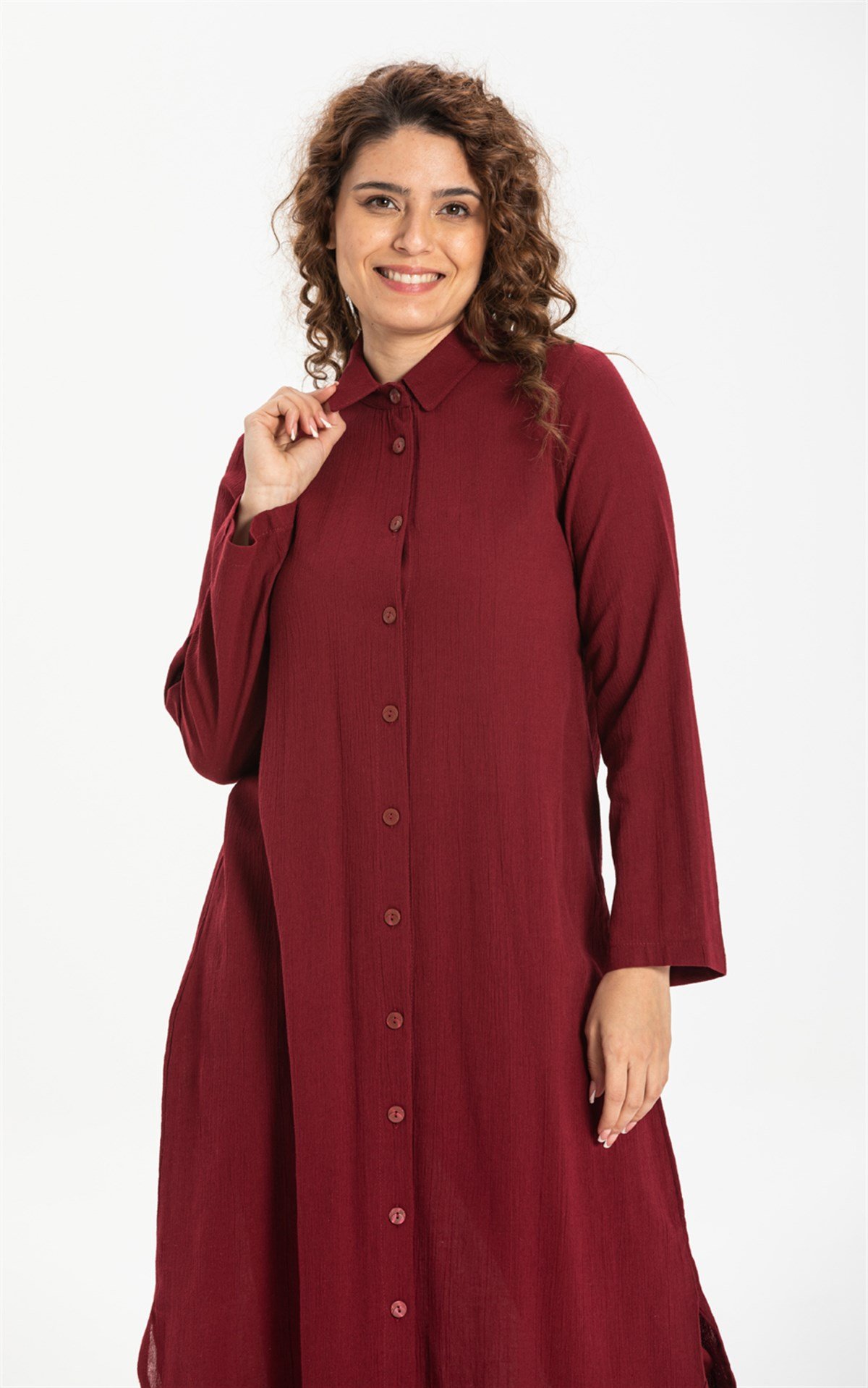 Edanur Şile Bezi Tunik Bordo Brd