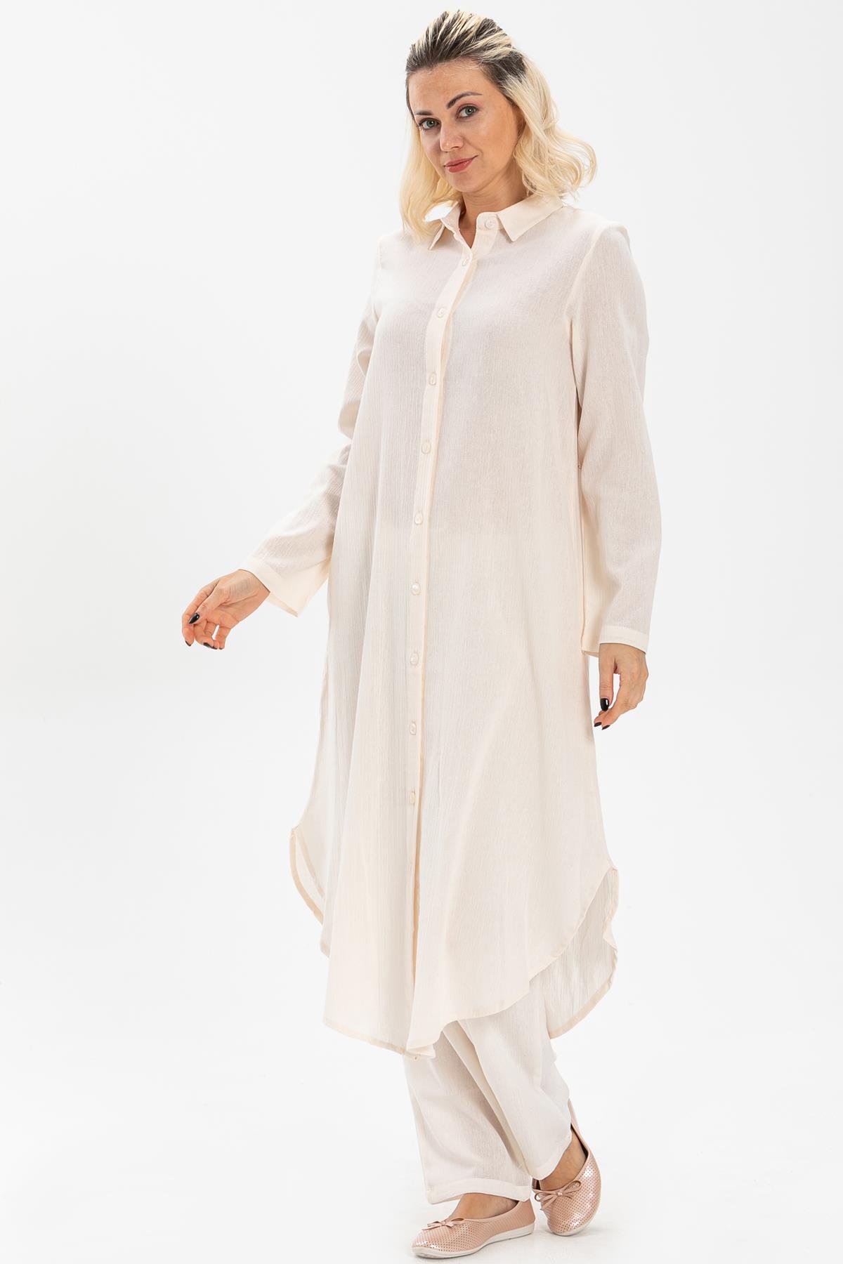 Edanur Şile Bezi Tunik Krem Krm