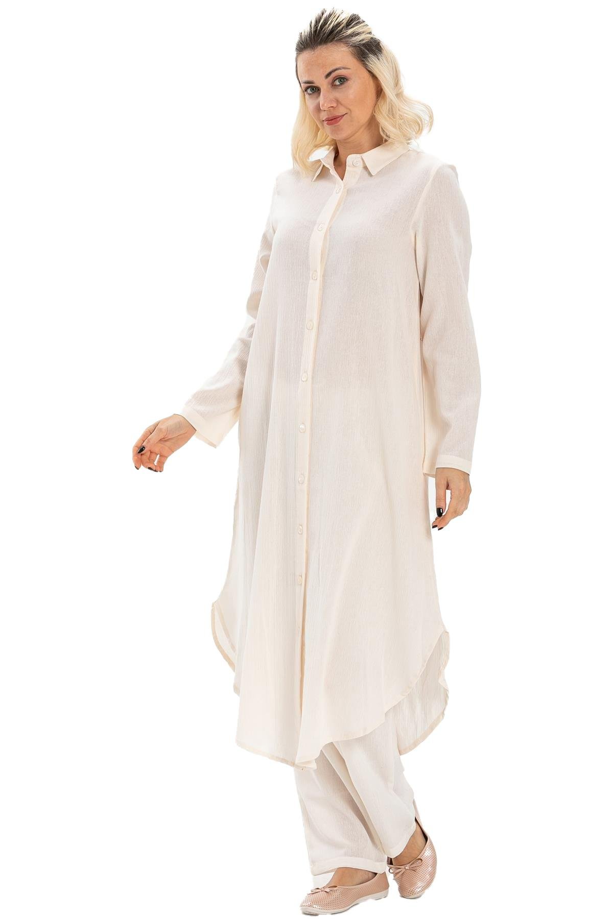 Edanur Şile Bezi Tunik Krem Krm