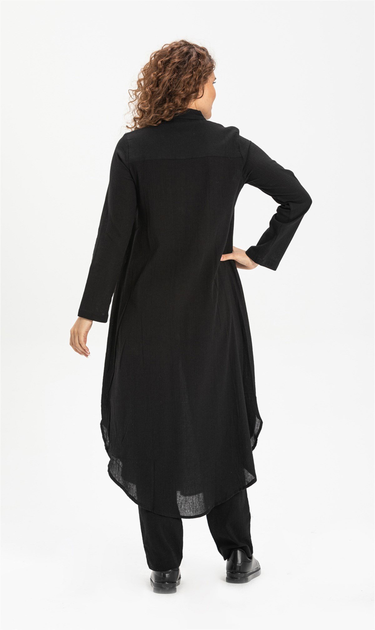 Edanur Şile Bezi Tunik Siyah Syh