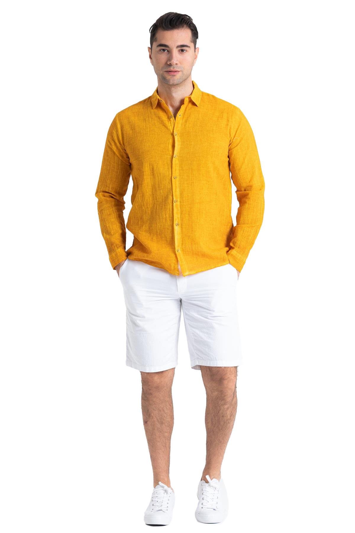 Ege Gabardin Erkek Şort Beyaz Byz