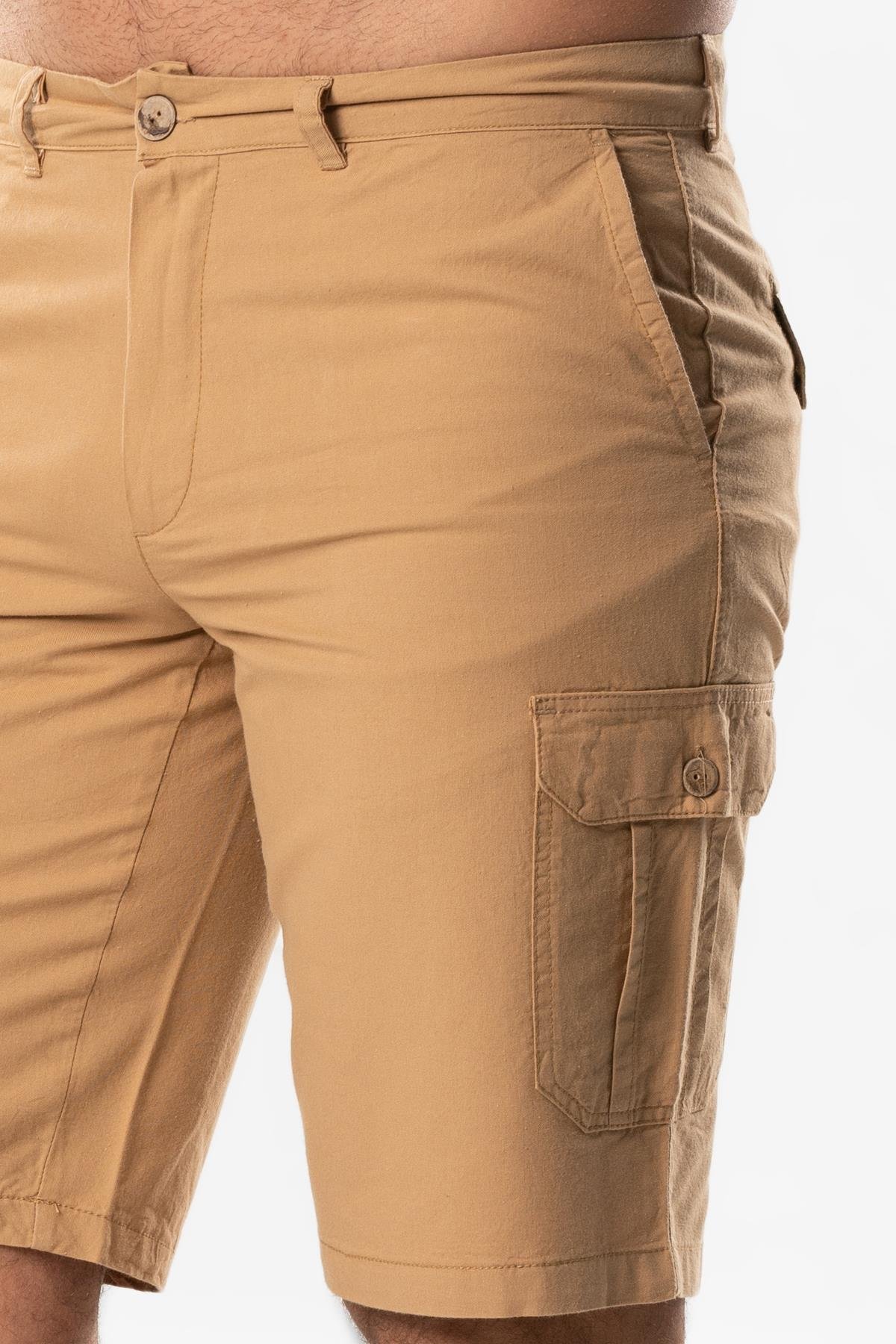 Ege Gabardine Cargo Pocket Shorts Mink