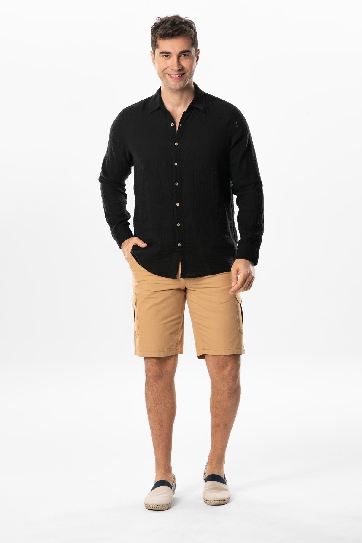 Ege Gabardine Cargo Pocket Shorts Mink