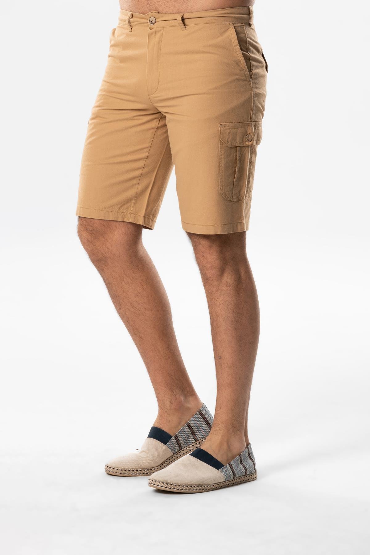 Ege Gabardine Cargo Pocket Shorts Mink