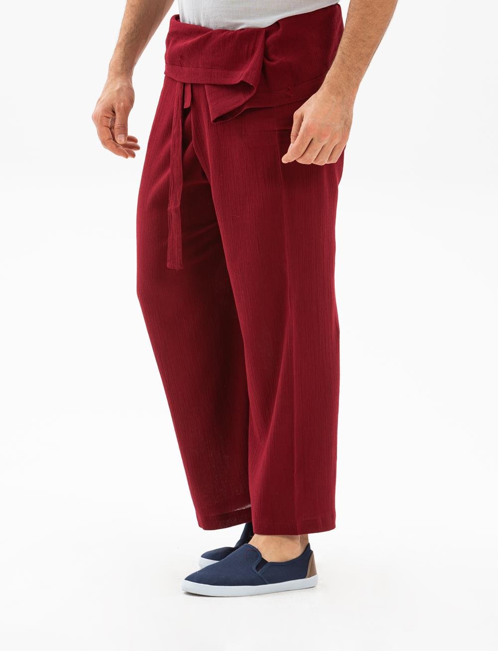 Erkek Şile Bezi Balıkçı Yazlık Pantolon Bordo Brd