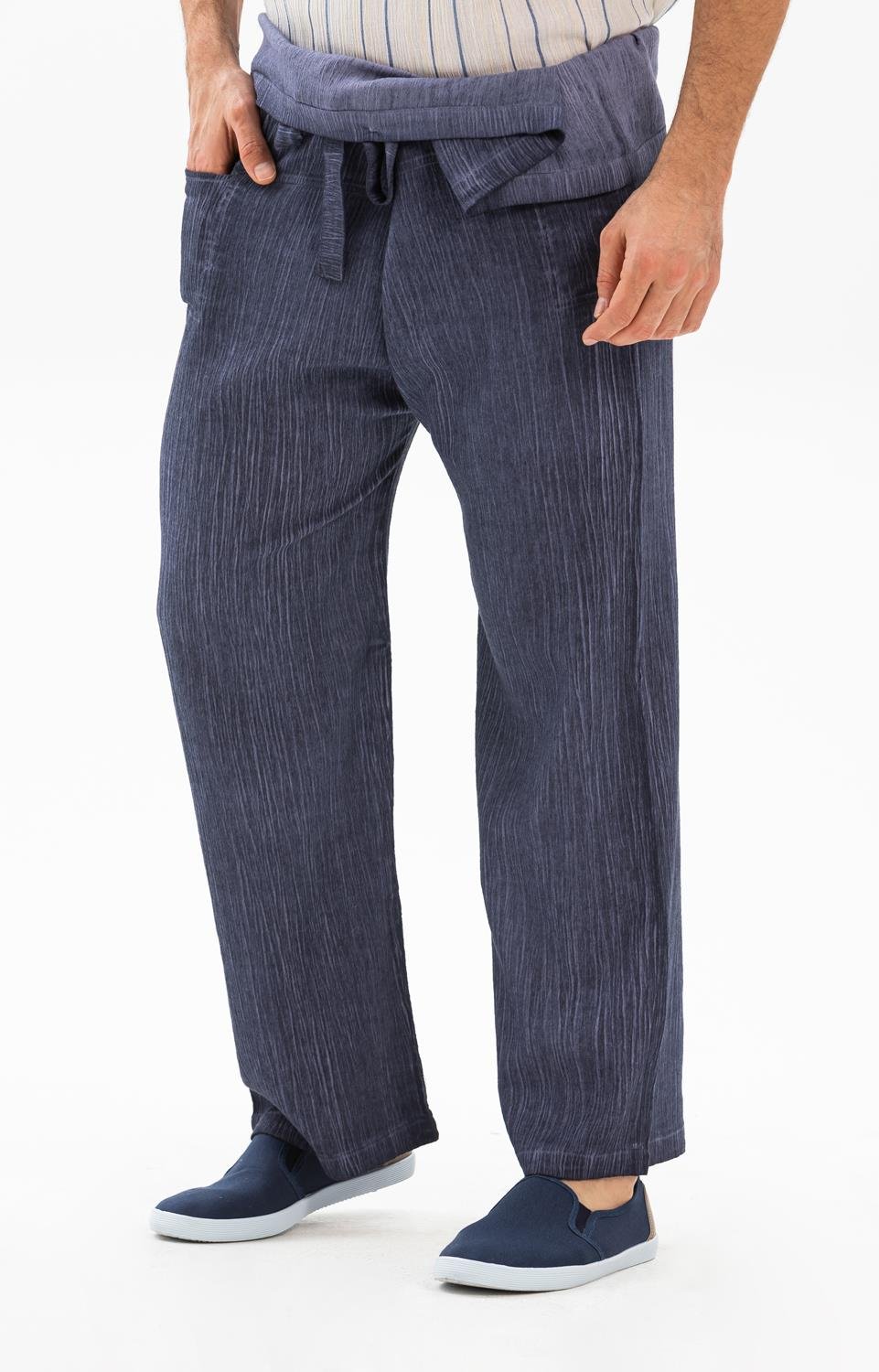 Erkek Şile Bezi Balıkçı Yazlık Pantolon İndigo indg