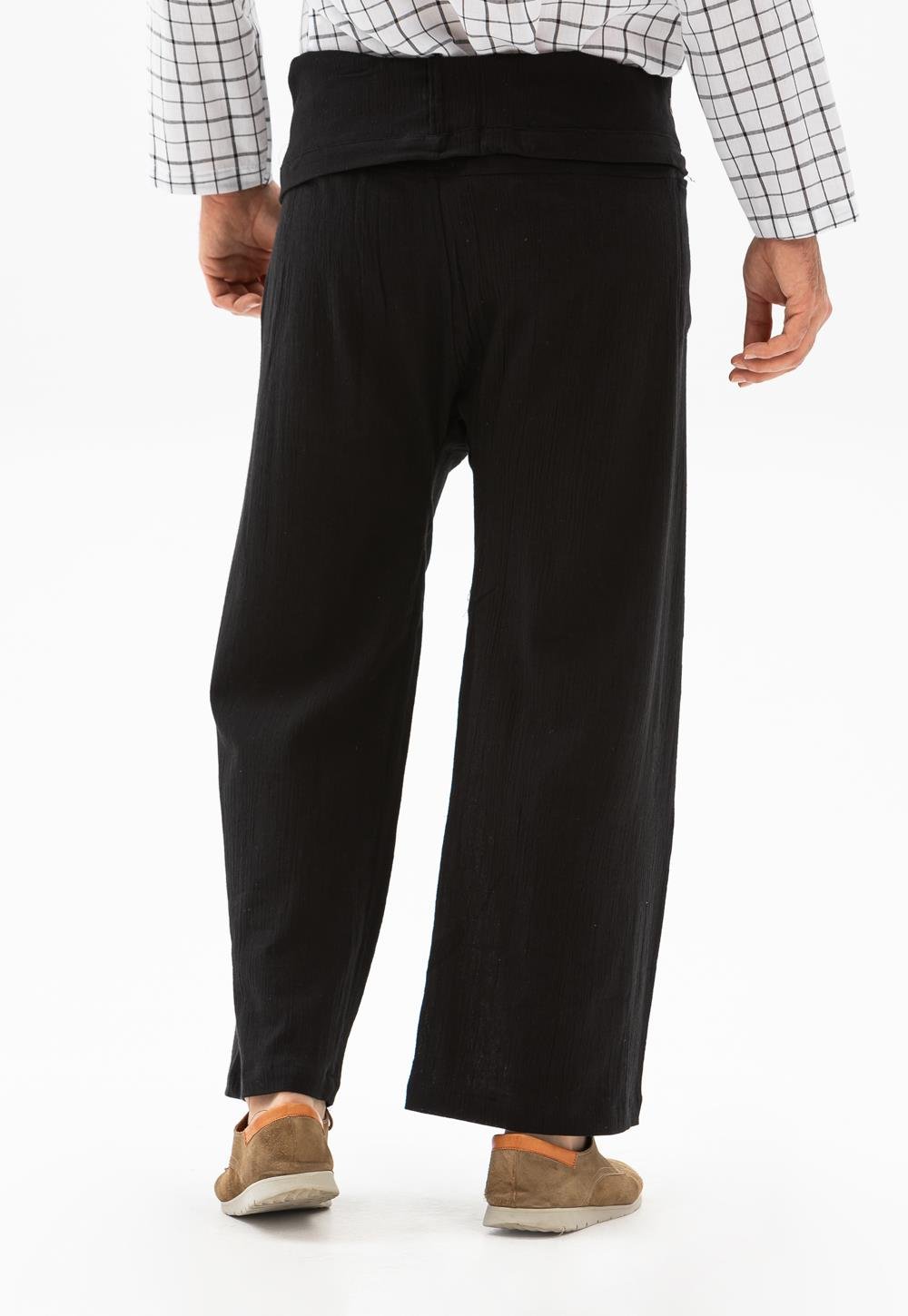 Erkek Şile Bezi Balıkçı Yazlık Pantolon Siyah Syh