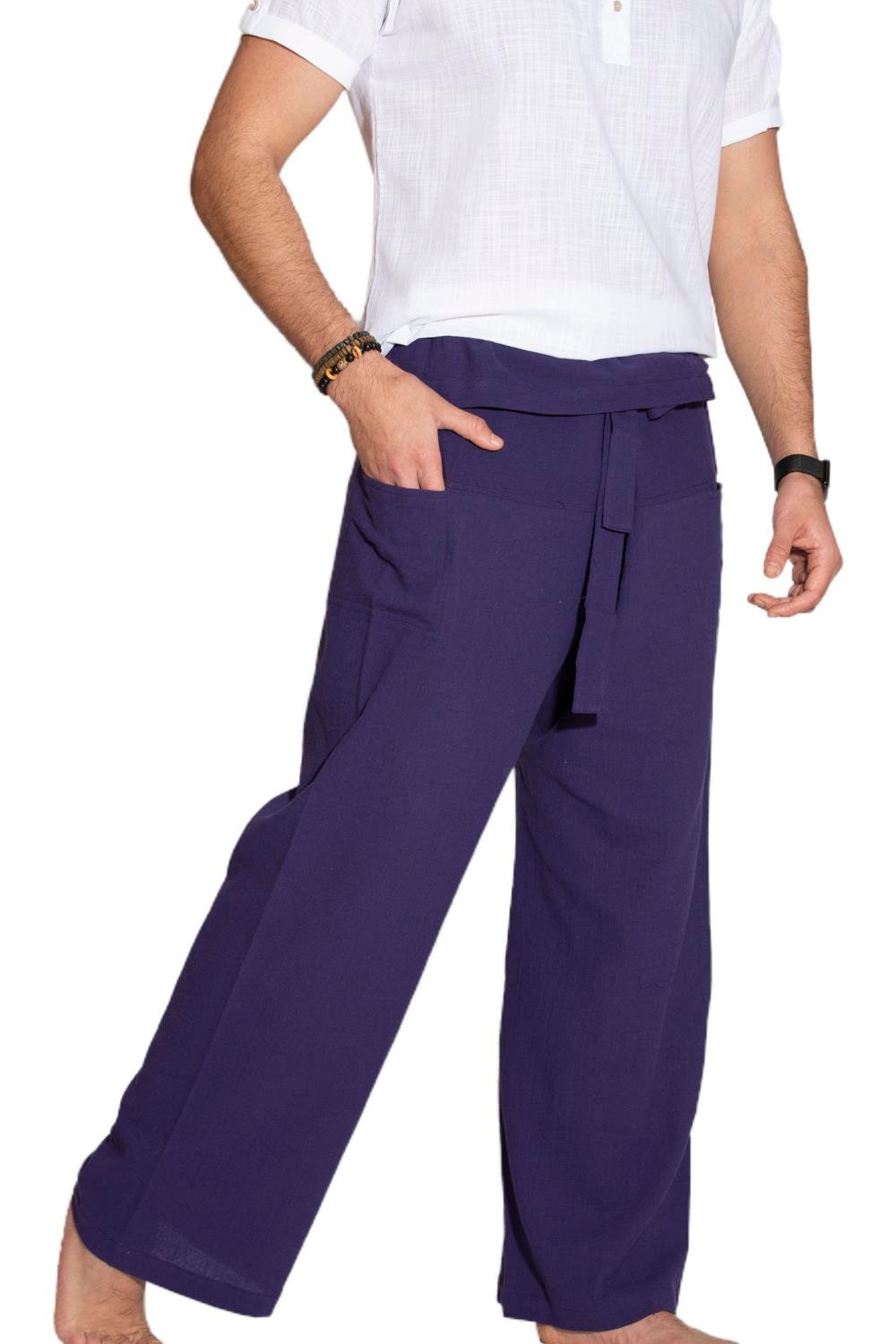 Erkek Şile Bezi Balıkçı Yazlık Pantolon Mor Mor