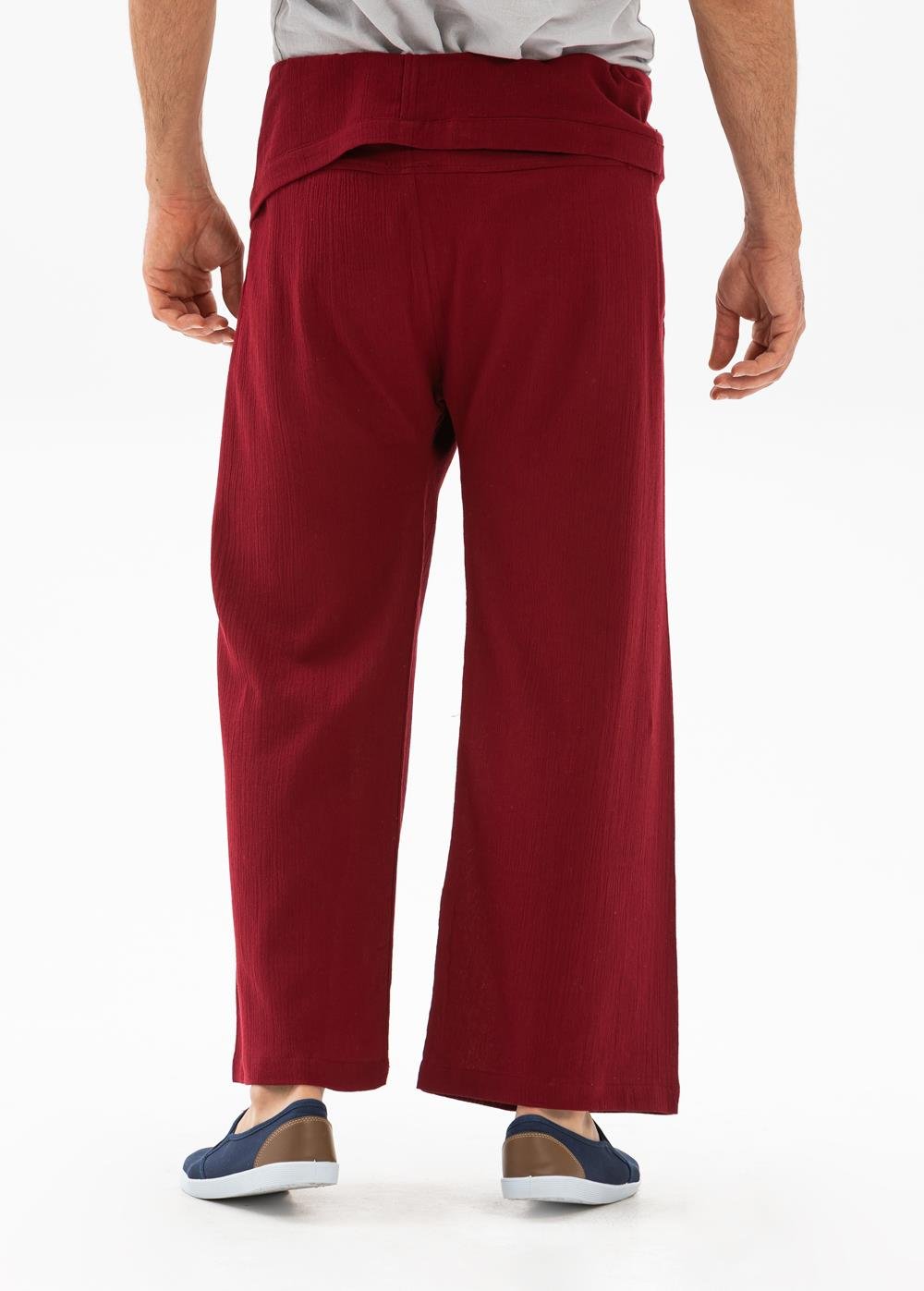 Erkek Şile Bezi Balıkçı Yazlık Pantolon Bordo Brd