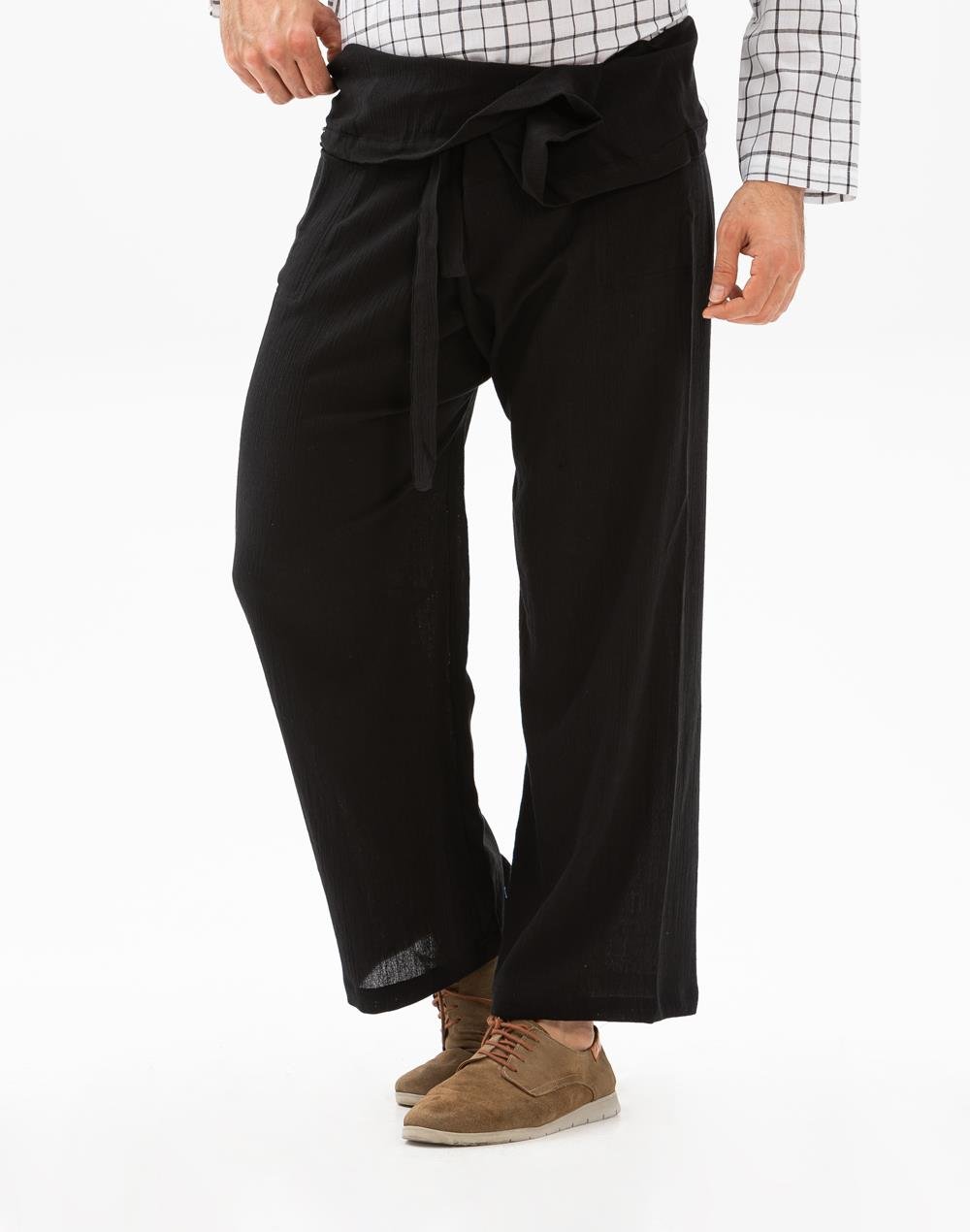 Erkek Şile Bezi Balıkçı Yazlık Pantolon Siyah Syh