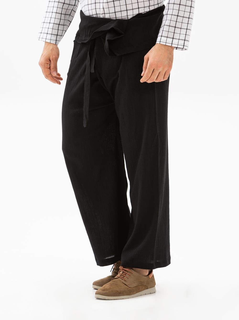 Erkek Şile Bezi Balıkçı Yazlık Pantolon Siyah Syh