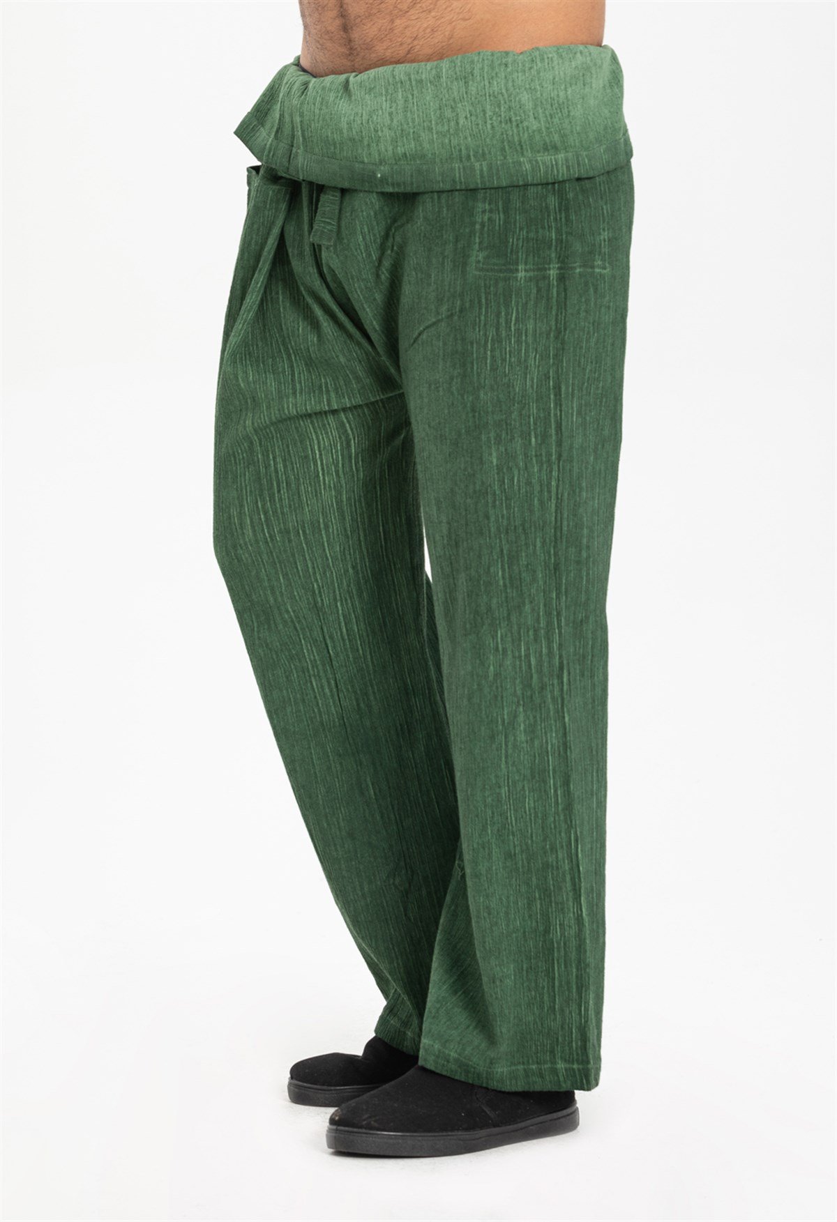 Men Sile Fabric Thai Fisherman Pants Rock Green