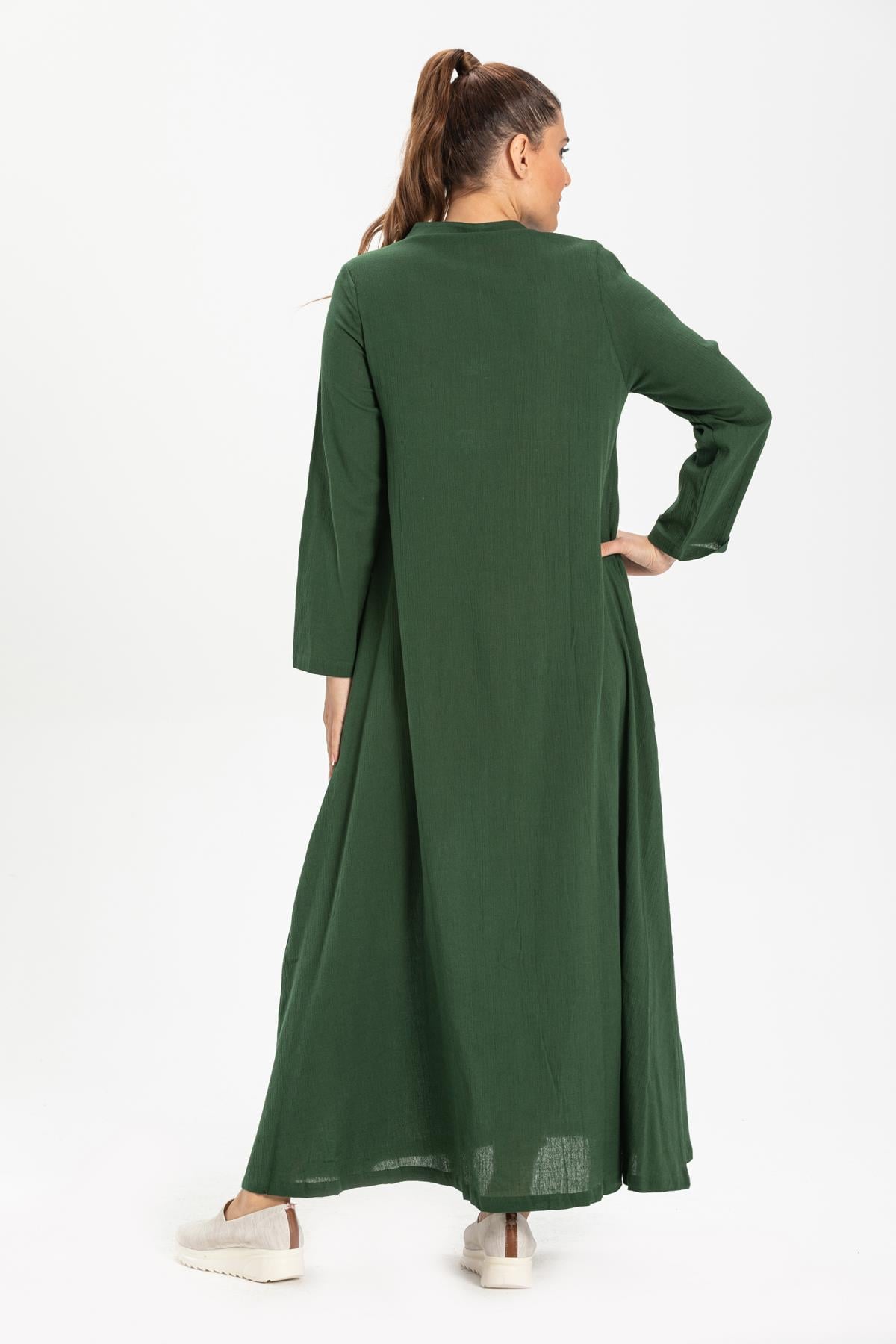 Esen Sile Fabric Abaya Green