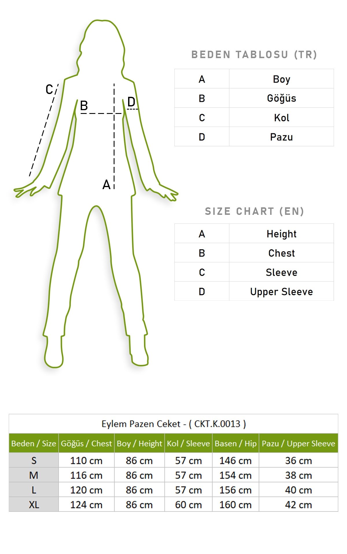 Eylem Pazen Ceket Saks Sks